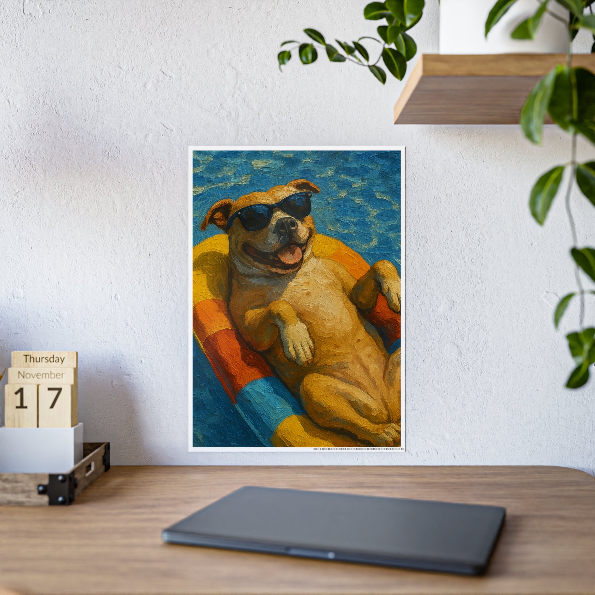 Chill Dog Gloss Poster - Summer Vibes Art Print for Pet Lovers