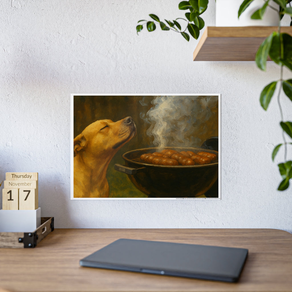 Golden Retriever BBQ Gloss Poster