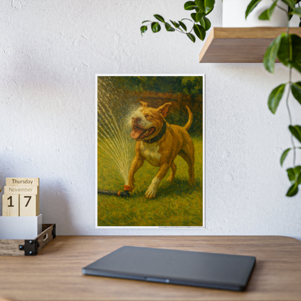 Joyful Dog Splash Gloss Poster