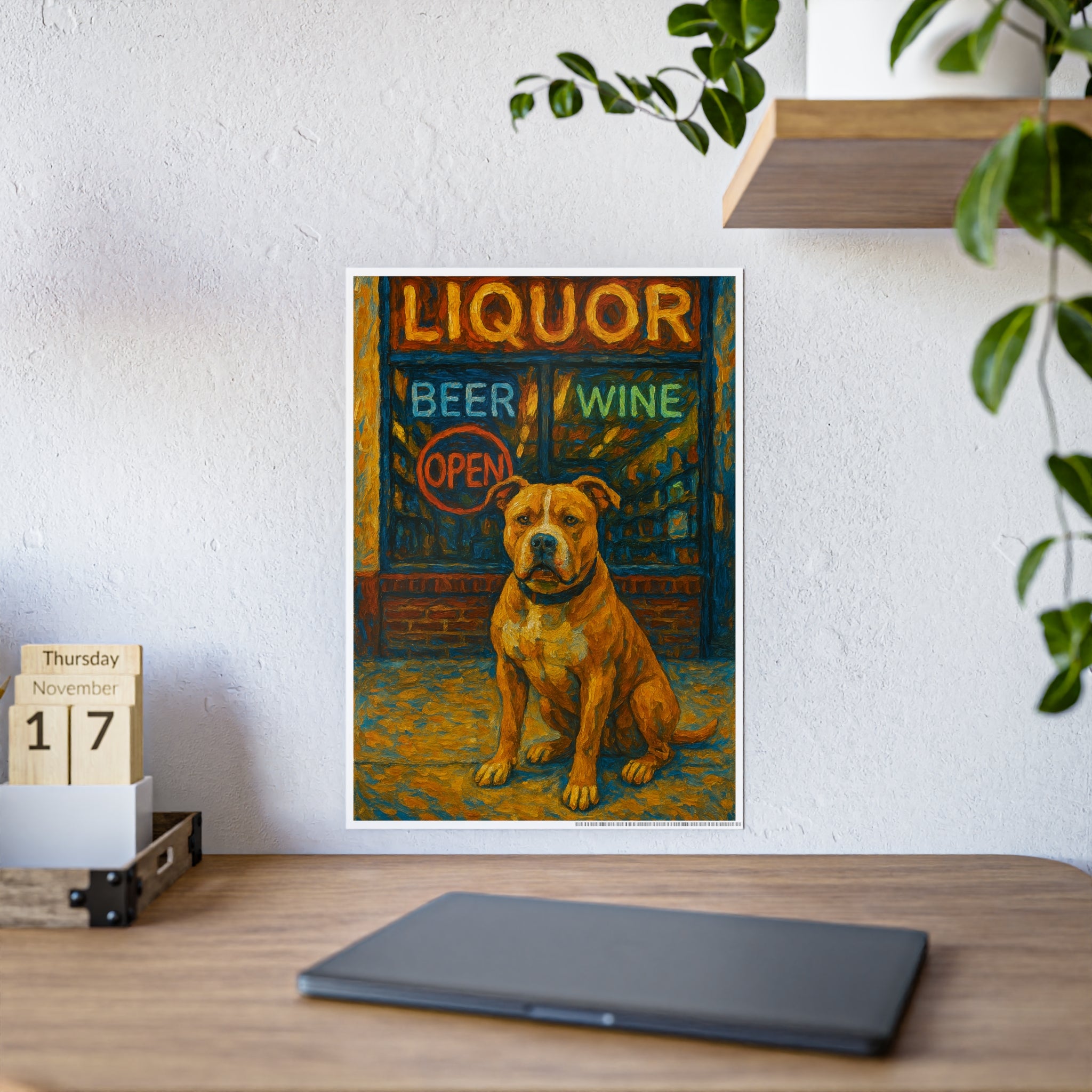 Vintage Dog Open Liquor Poster