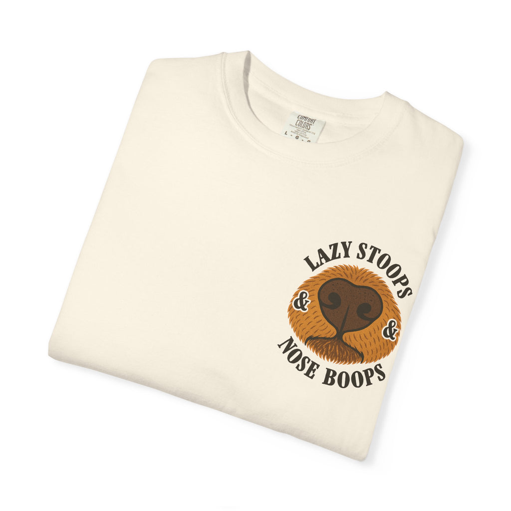 Dog Nose Boop T-Shirt — "Lazy Stoops & Nose Boops" Graphic Tee
