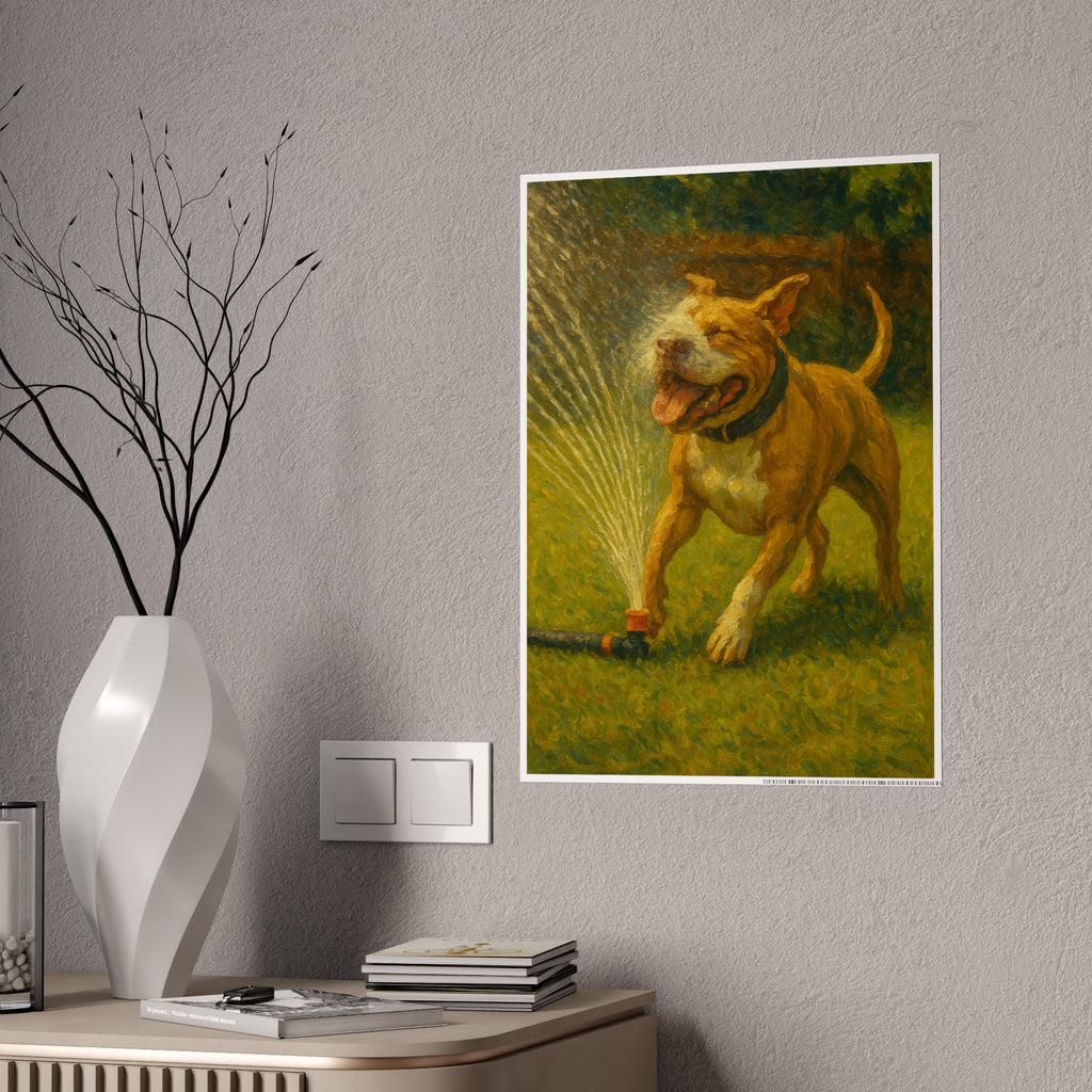 Joyful Dog Splash Gloss Poster