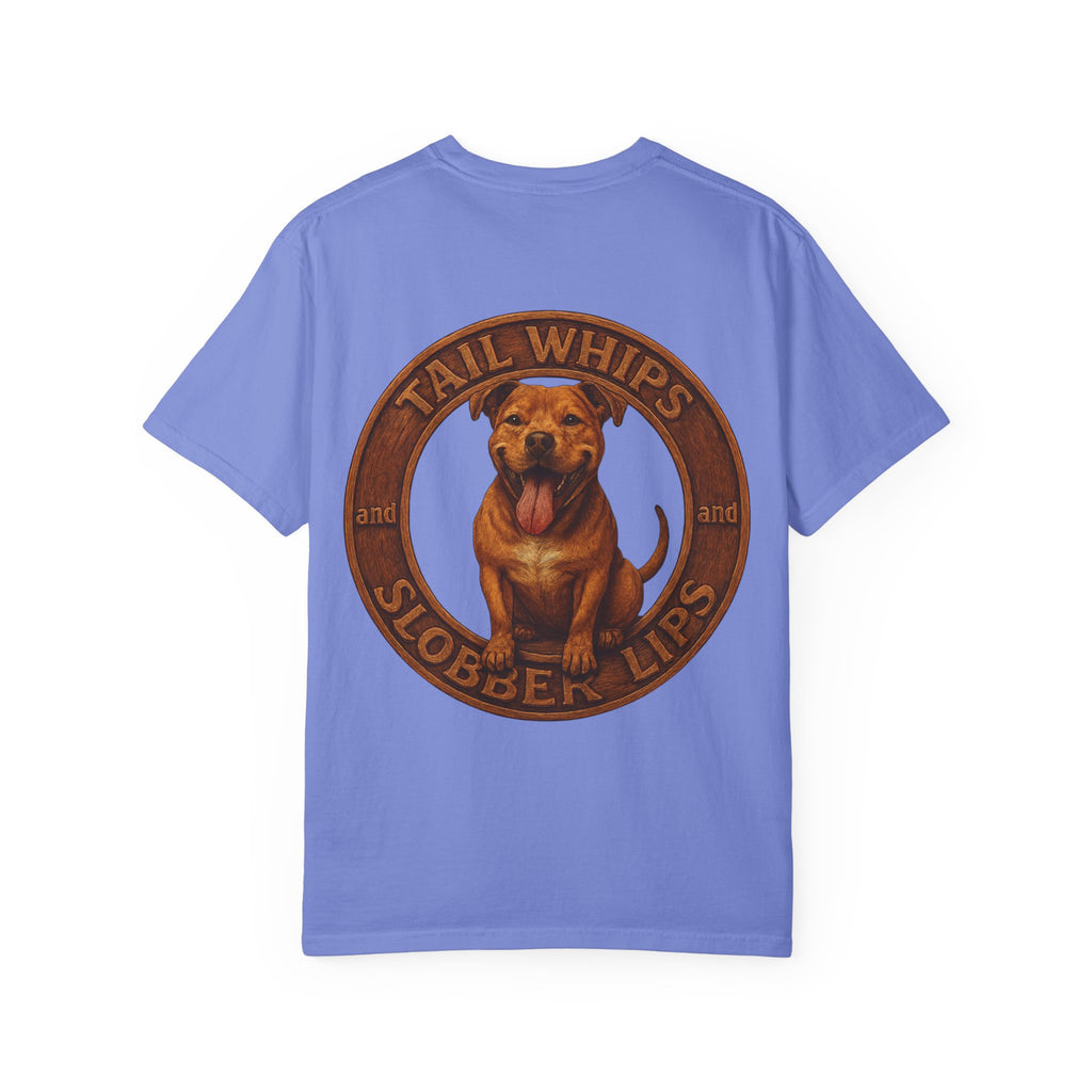 Pit Bull Graphic T-Shirt — "Tail Whips and Slobber Lips" Dog Lover Tee