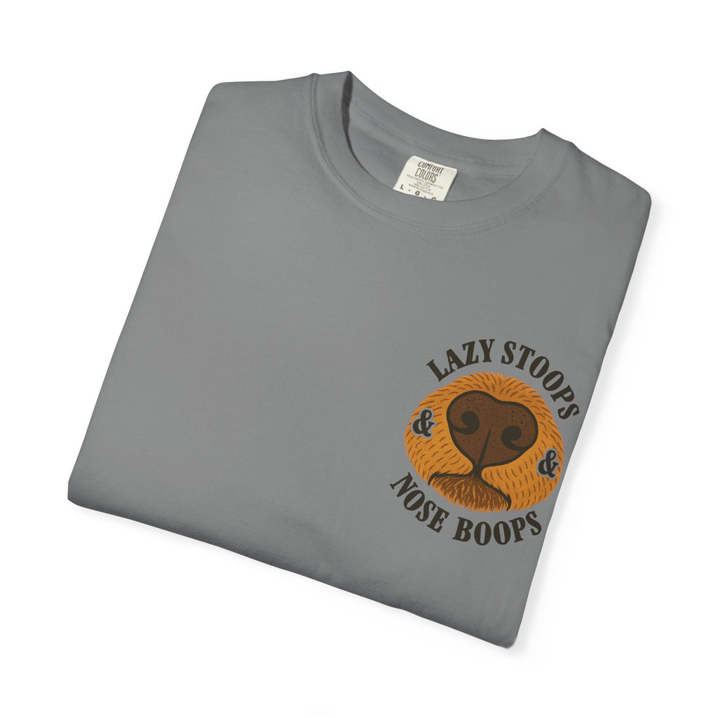 Dog Nose Boop T-Shirt — "Lazy Stoops & Nose Boops" Graphic Tee