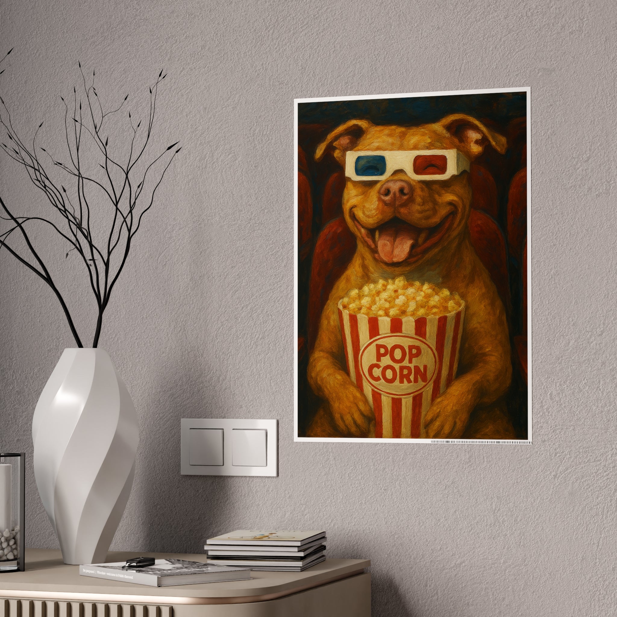 Whimsical Dog Popcorn Poster