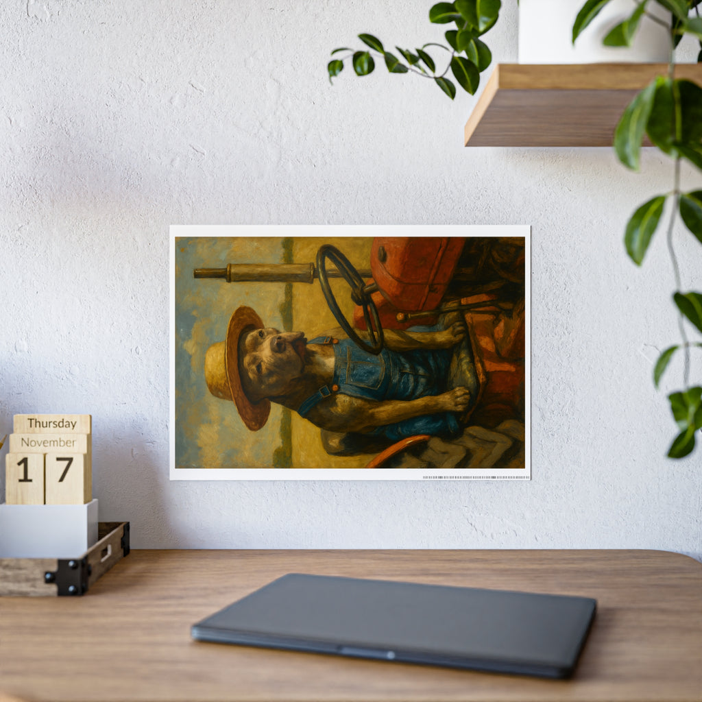 Farmhouse Dog Art Print - Rustic Gloss Poster Decor