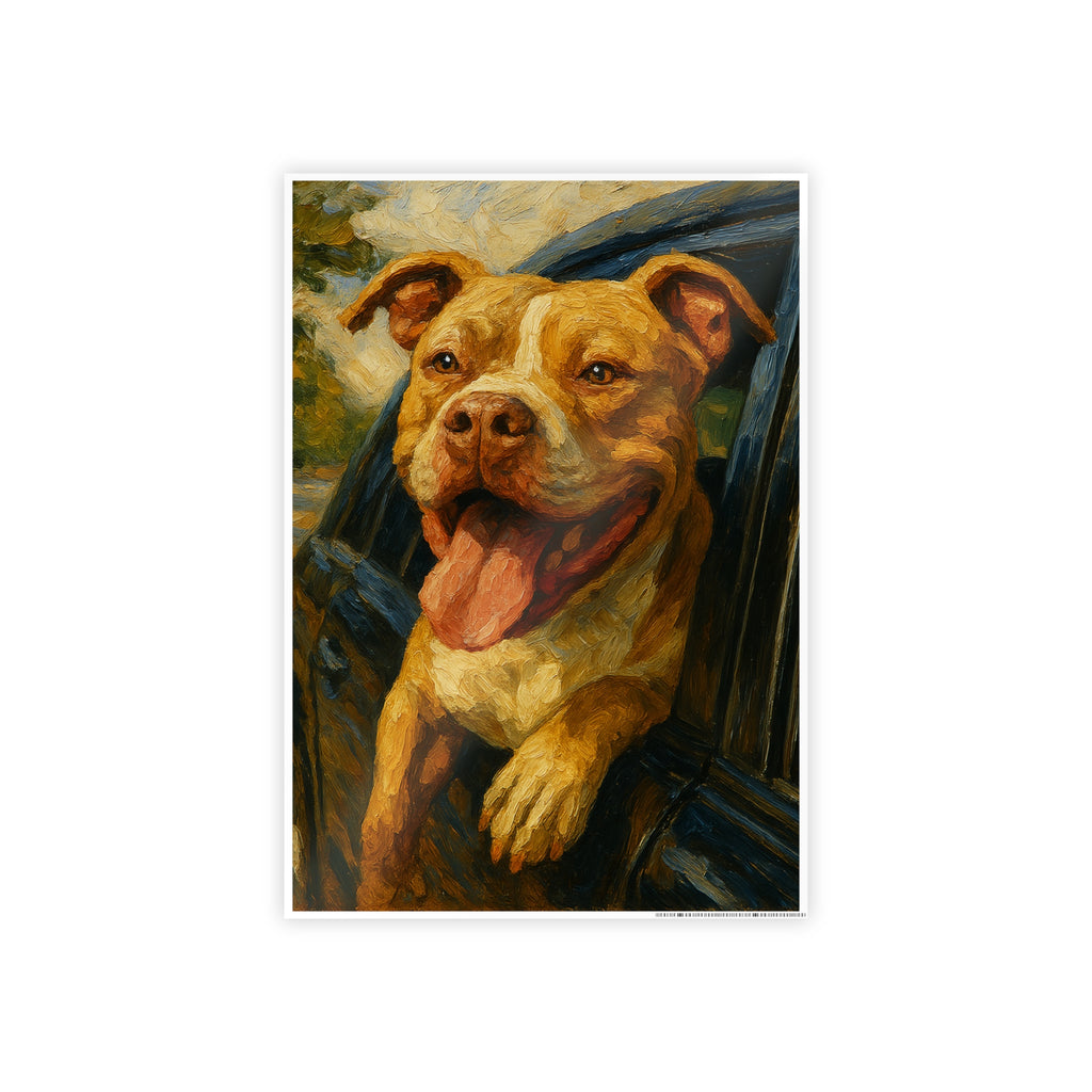 Joyful Dog Portrait Gloss Poster