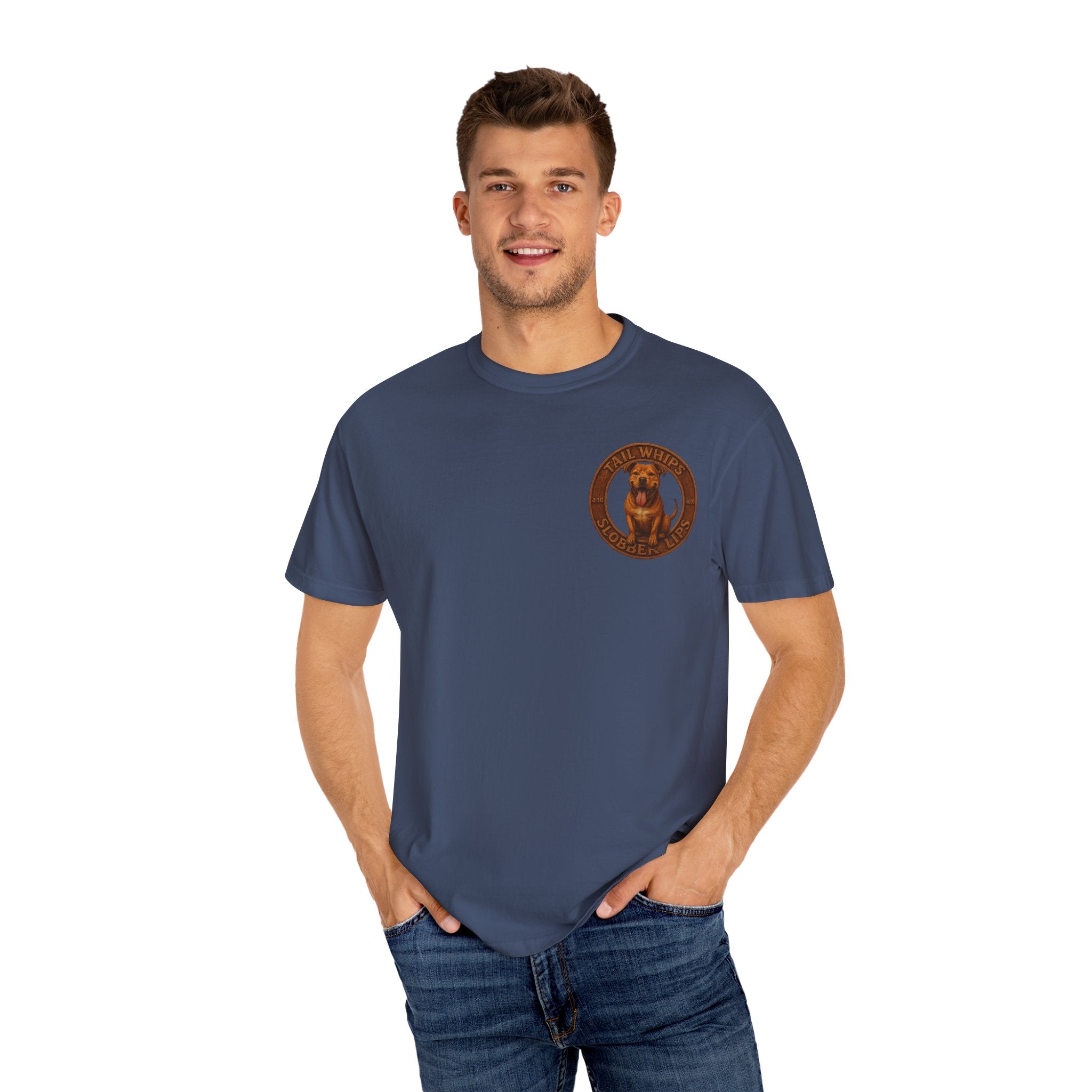 Pit Bull Graphic T-Shirt — "Tail Whips and Slobber Lips" Dog Lover Tee