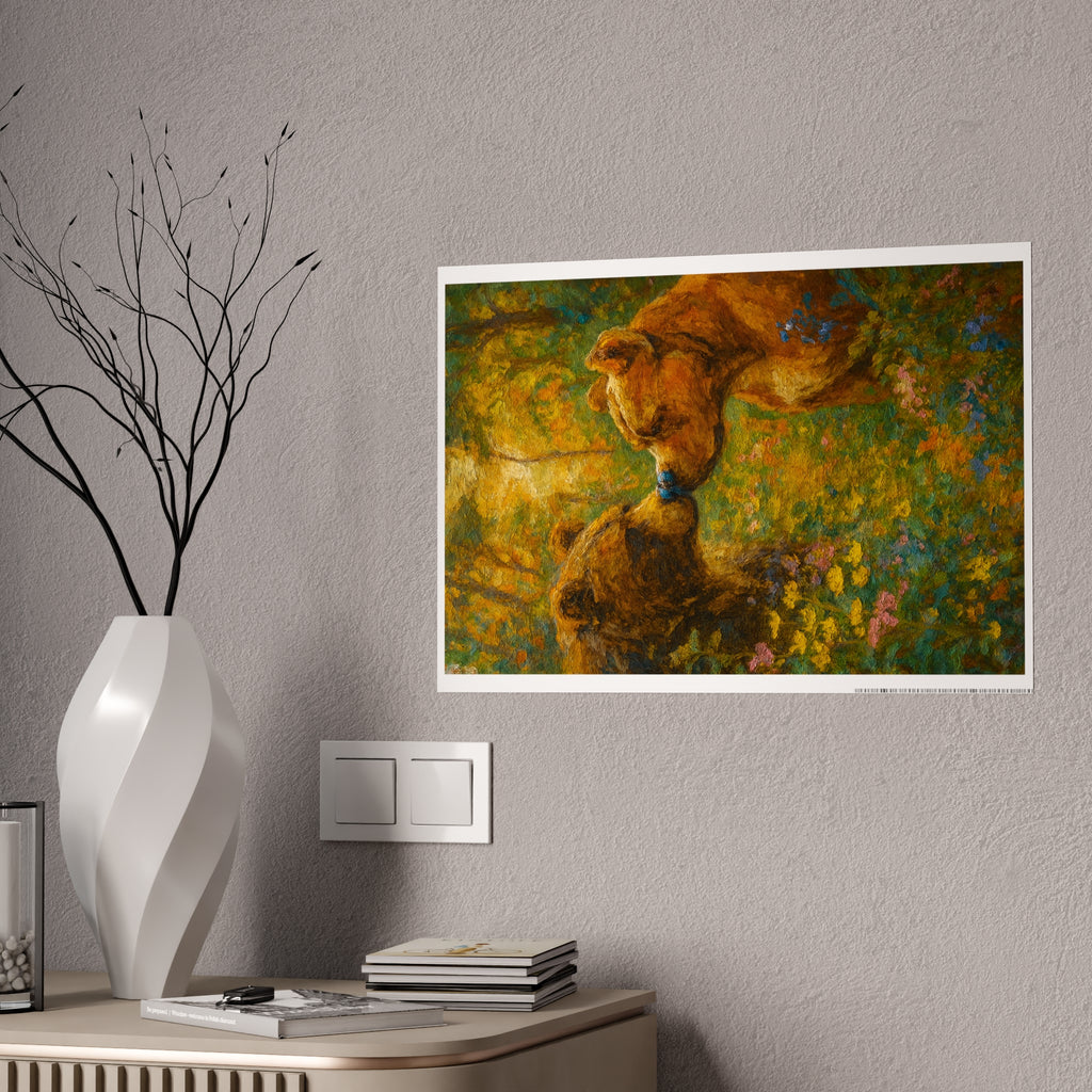 Nature-Inspired Gloss Posters - Bear Embrace Art for Home Decor