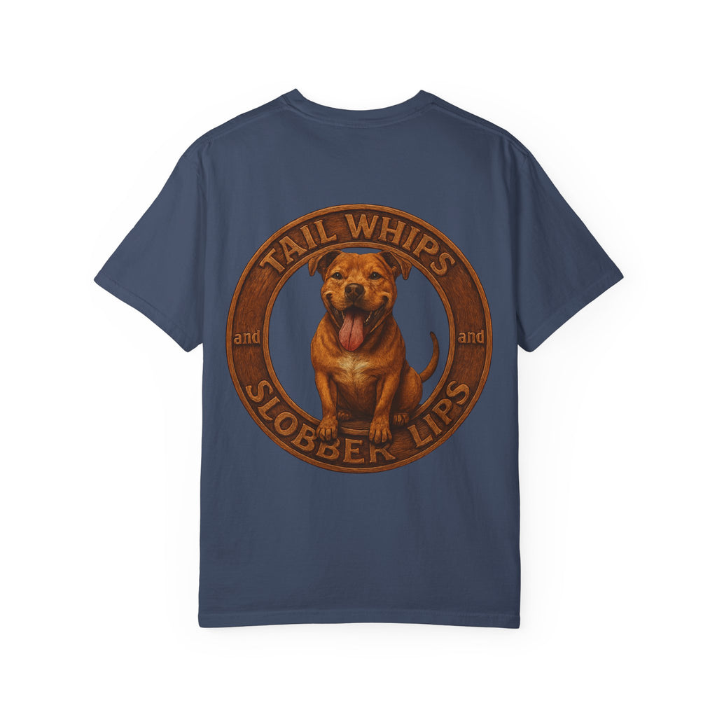 Pit Bull Graphic T-Shirt — "Tail Whips and Slobber Lips" Dog Lover Tee