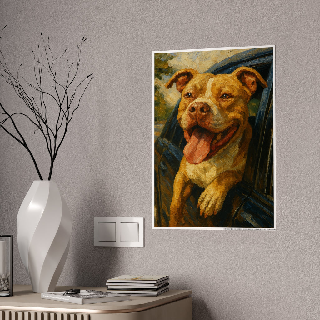 Joyful Dog Portrait Gloss Poster