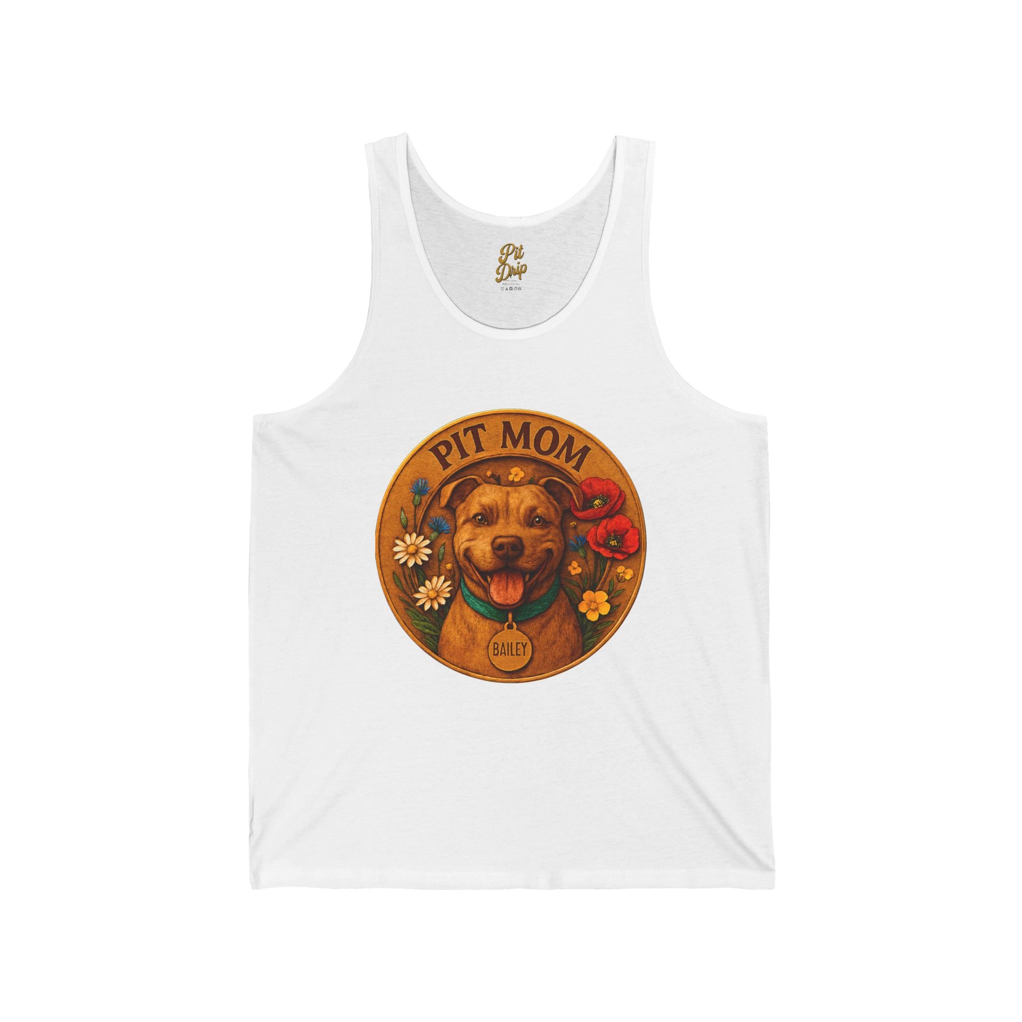 Pit Mom Floral Dog Tank Top
