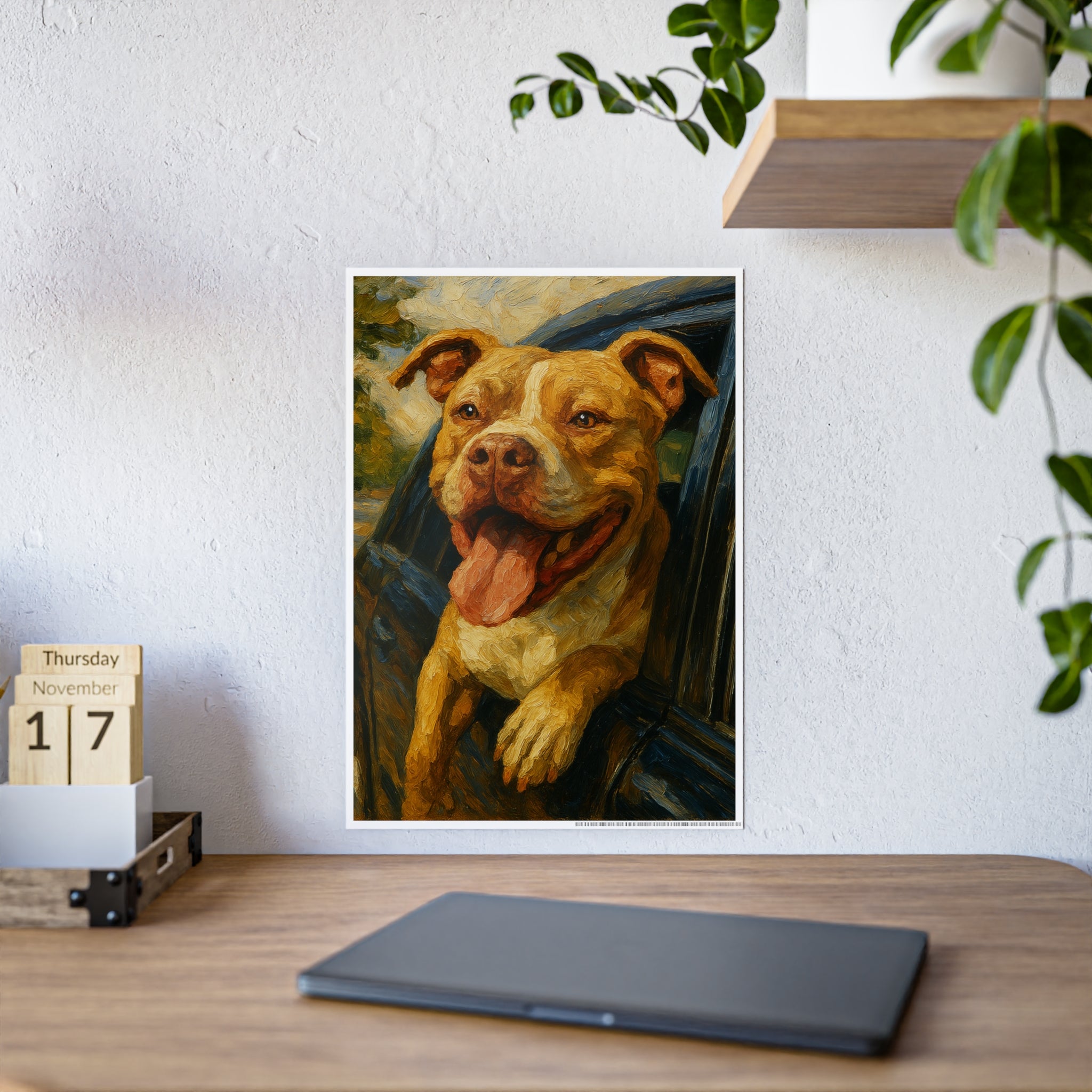 Joyful Dog Portrait Gloss Poster