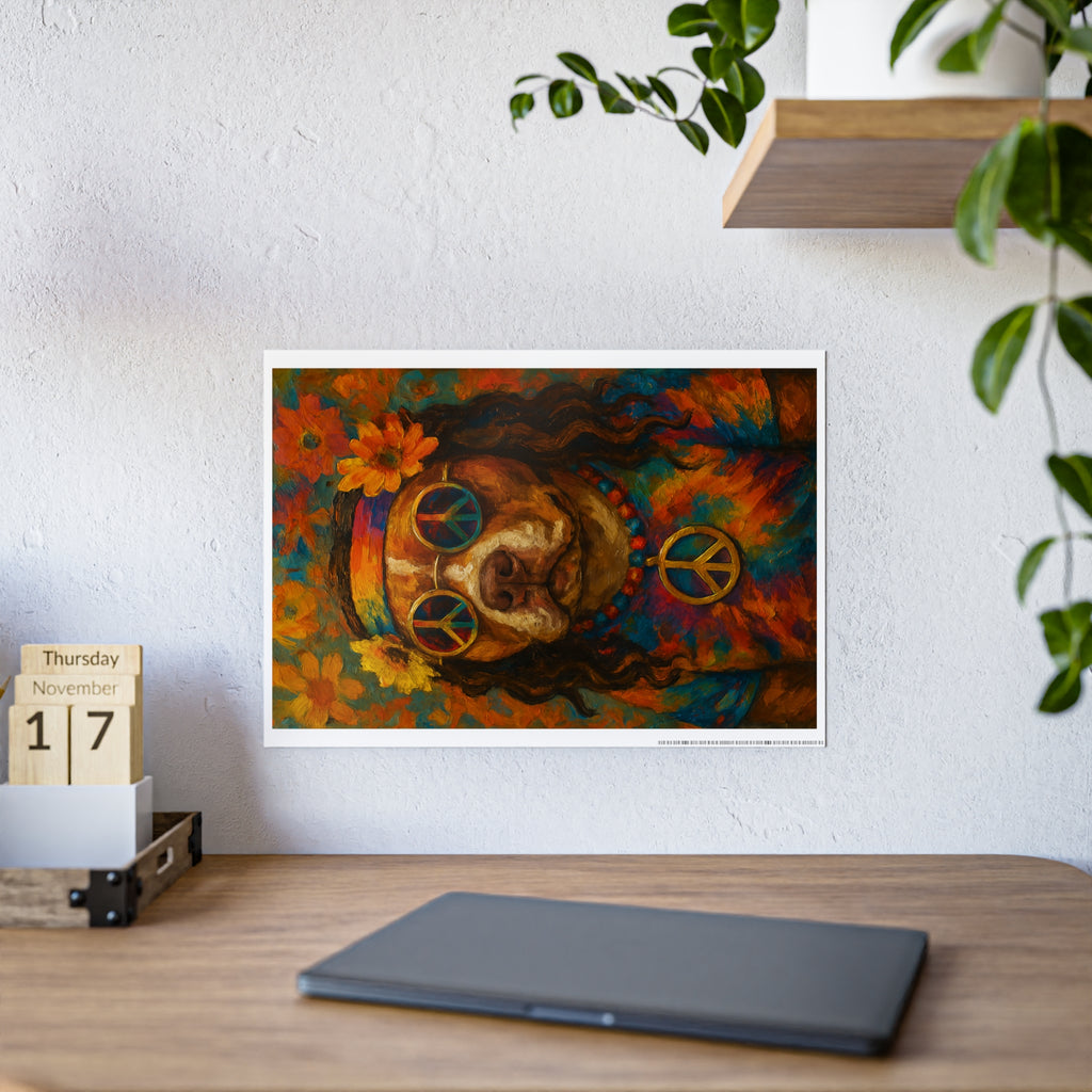 Colorful Peace Dog Poster Print