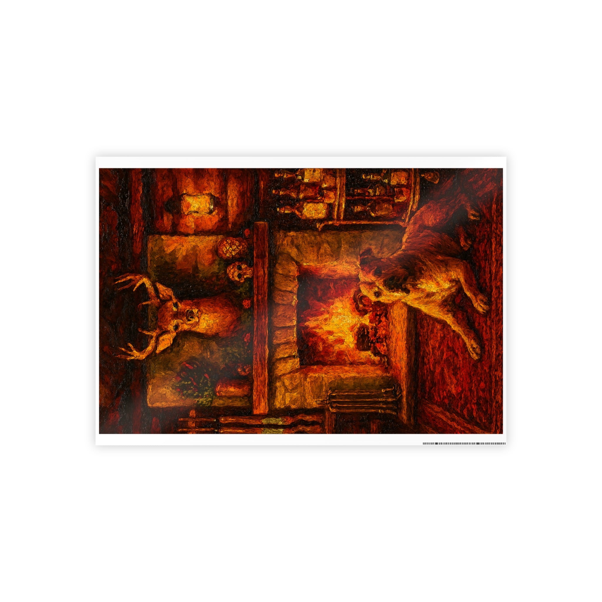 Cozy Home Gloss Poster - Warm Fireplace Decor