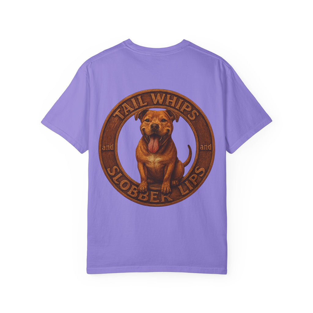 Pit Bull Graphic T-Shirt — "Tail Whips and Slobber Lips" Dog Lover Tee