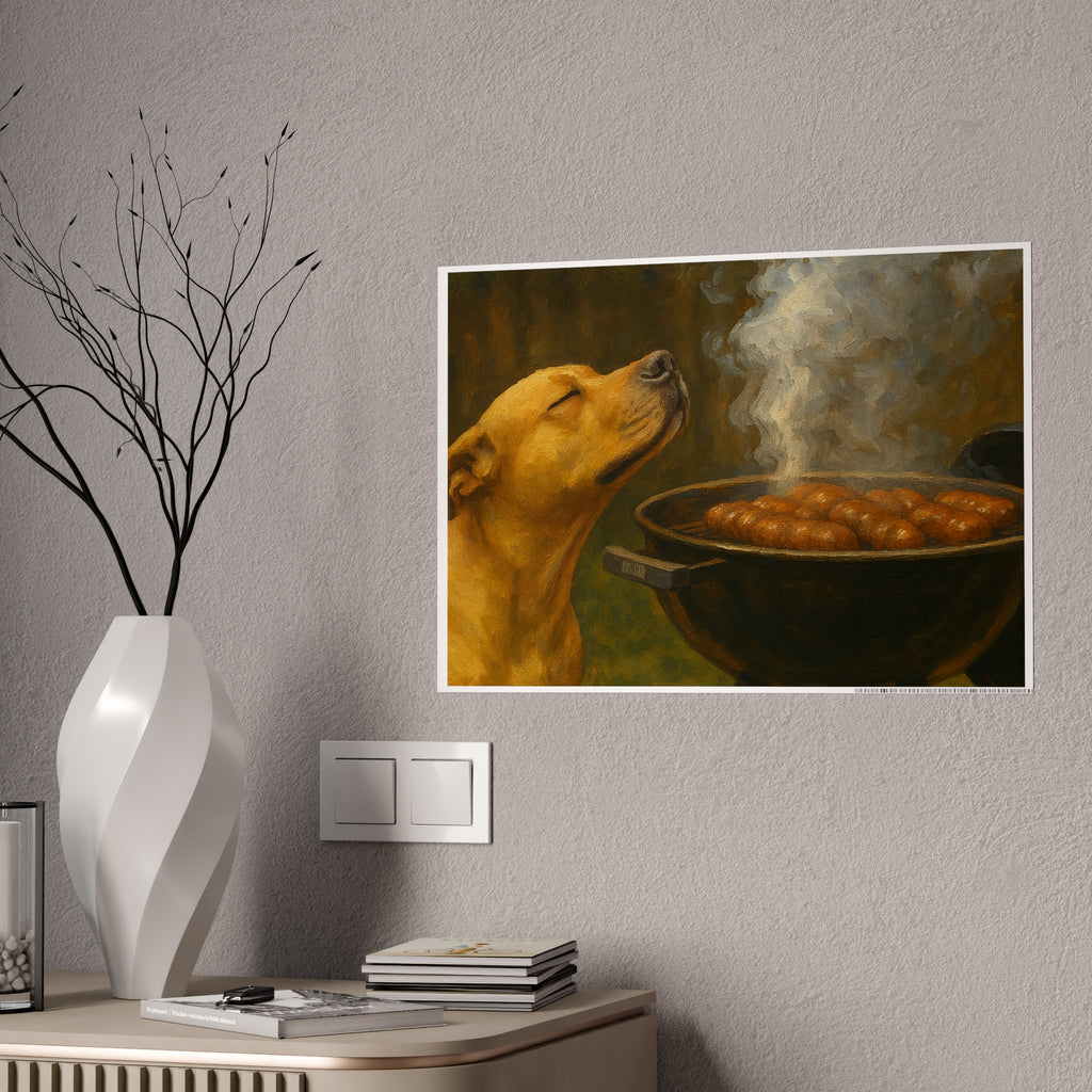 Golden Retriever BBQ Gloss Poster