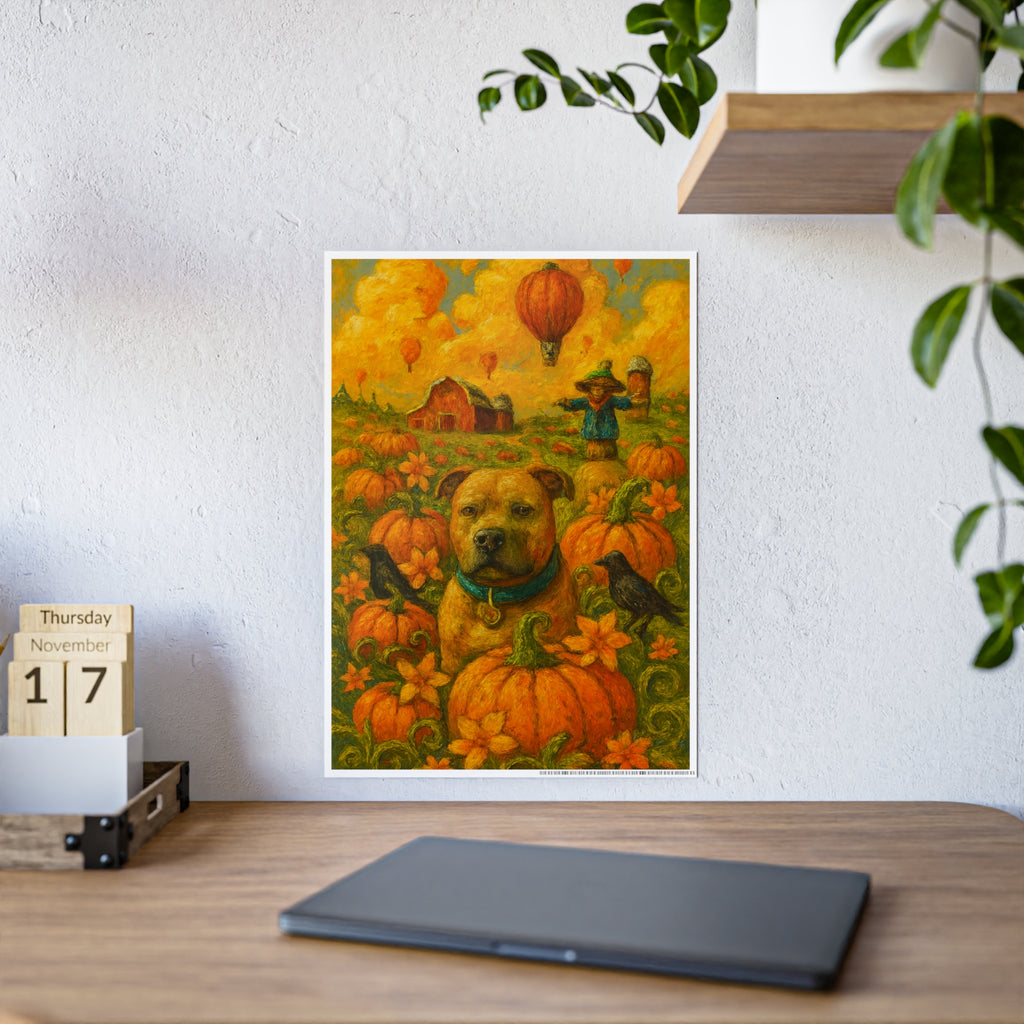 Fall Harvest Dog Art Poster