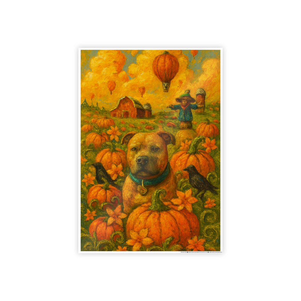 Fall Harvest Dog Art Poster