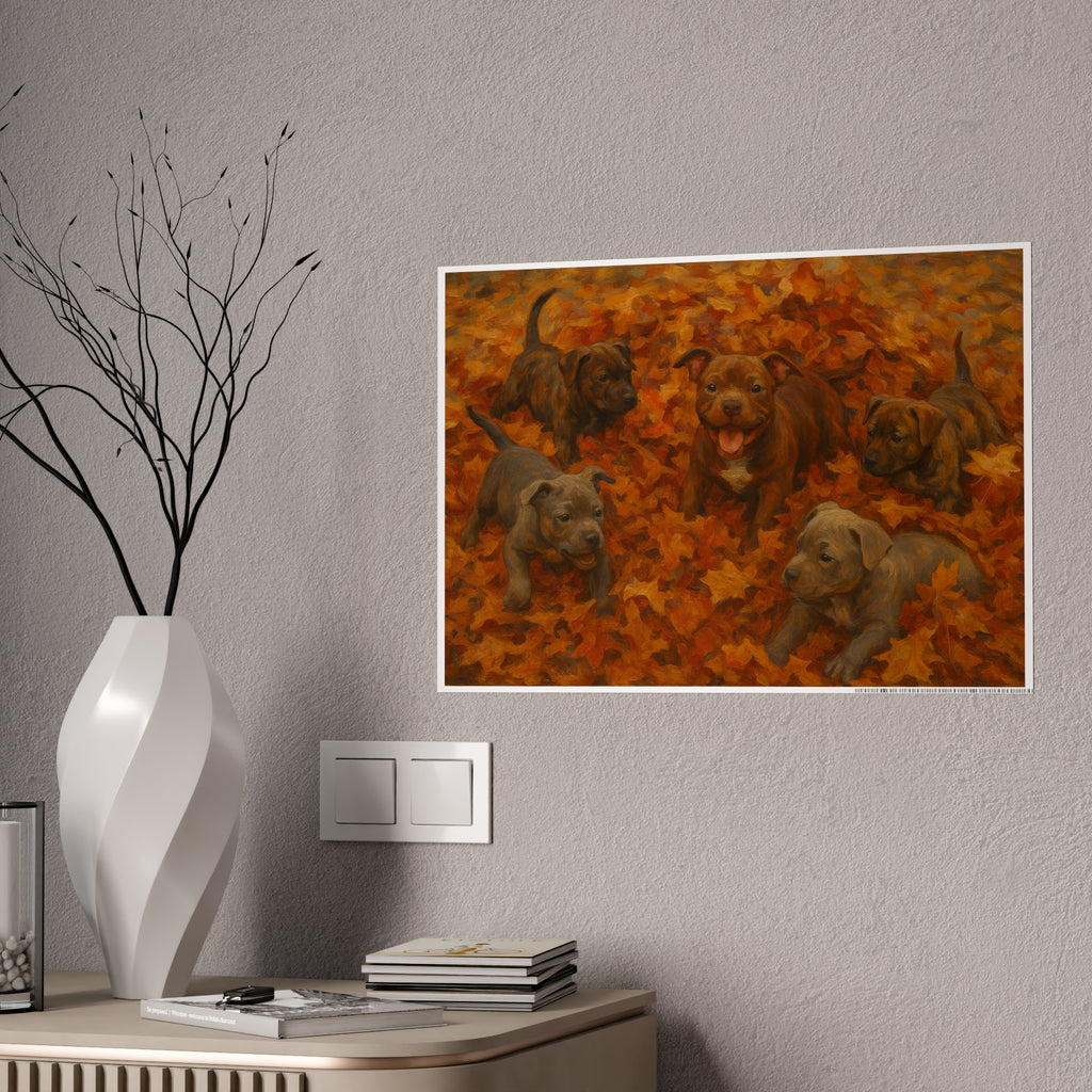 Puppy Love Gloss Poster | Autumn Decor for Dog Lovers