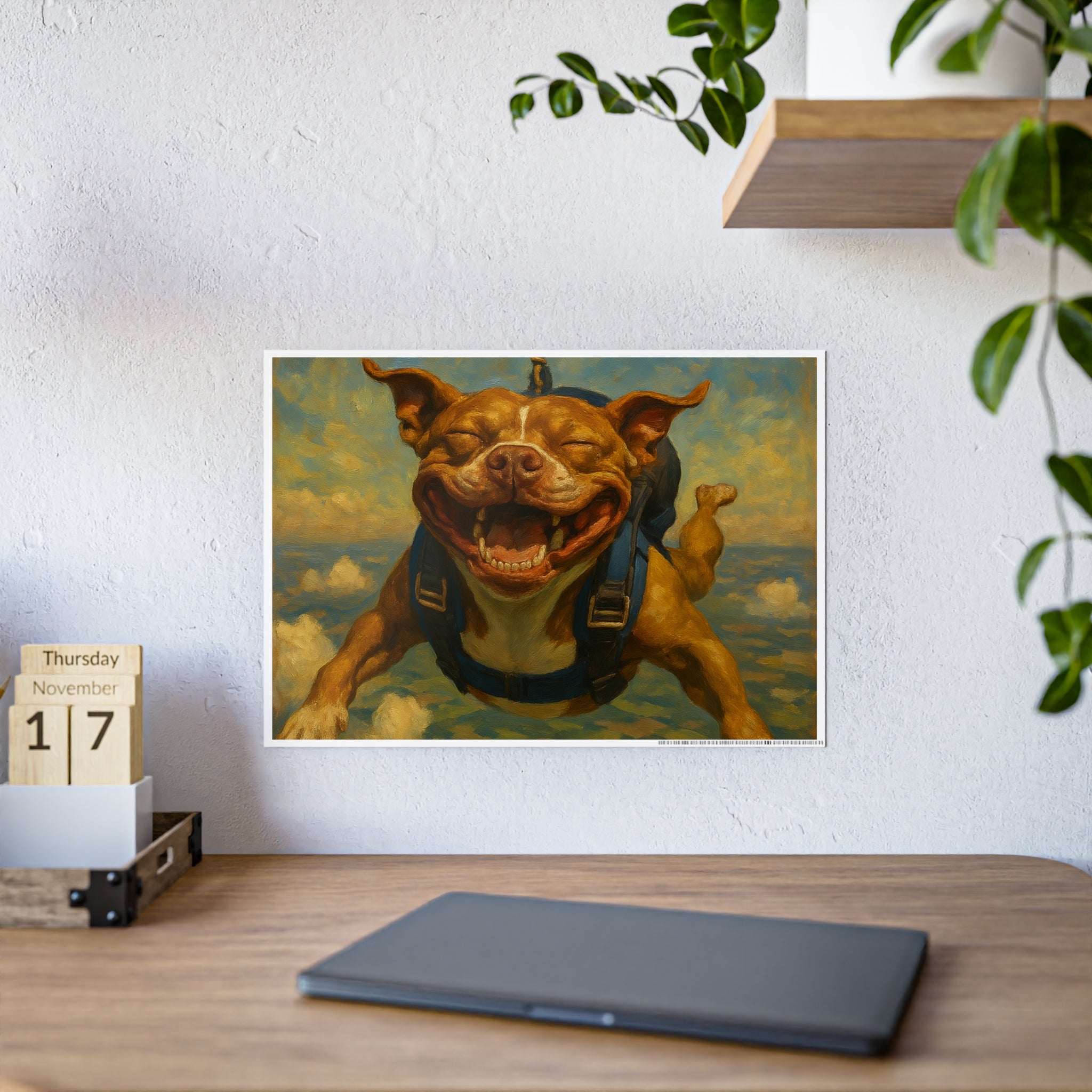 Joyful Dog Gloss Poster - Perfect for Pet Lovers and Home Decor