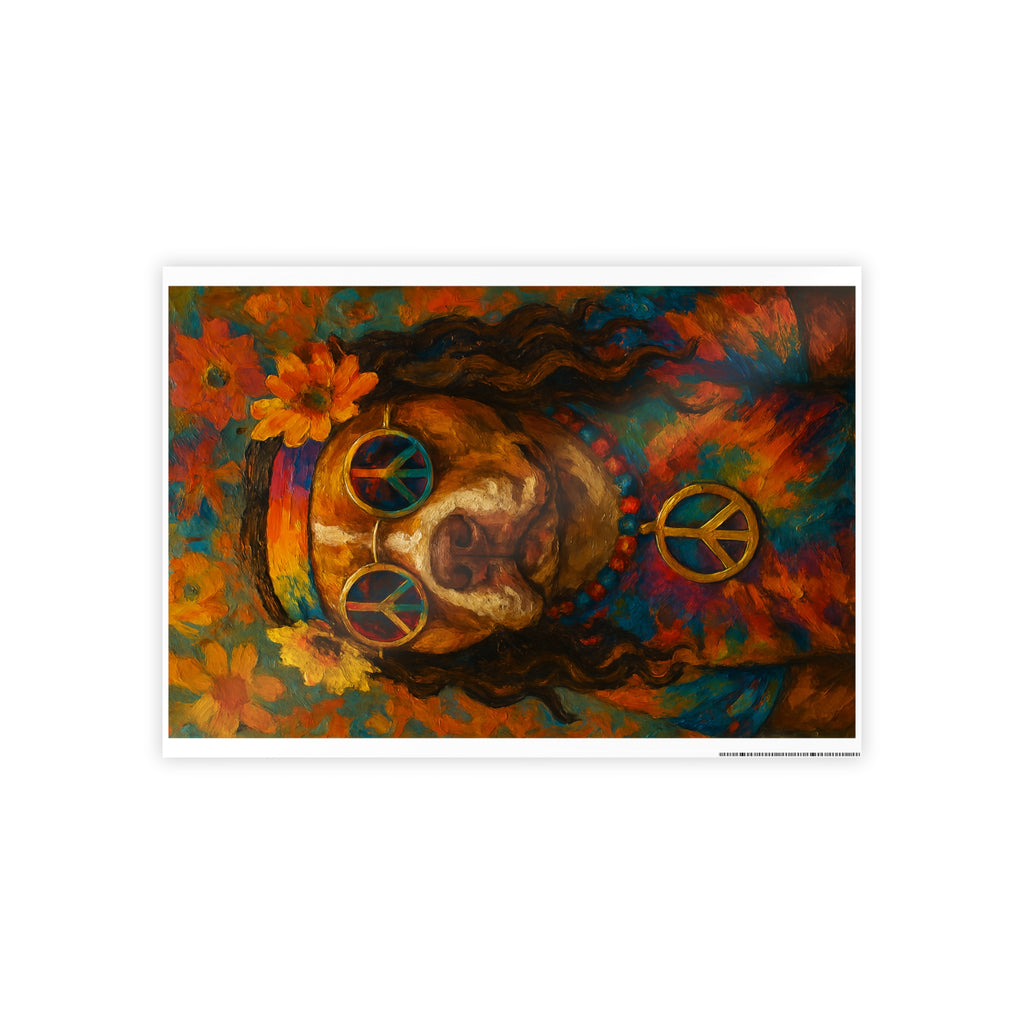 Colorful Peace Dog Poster Print