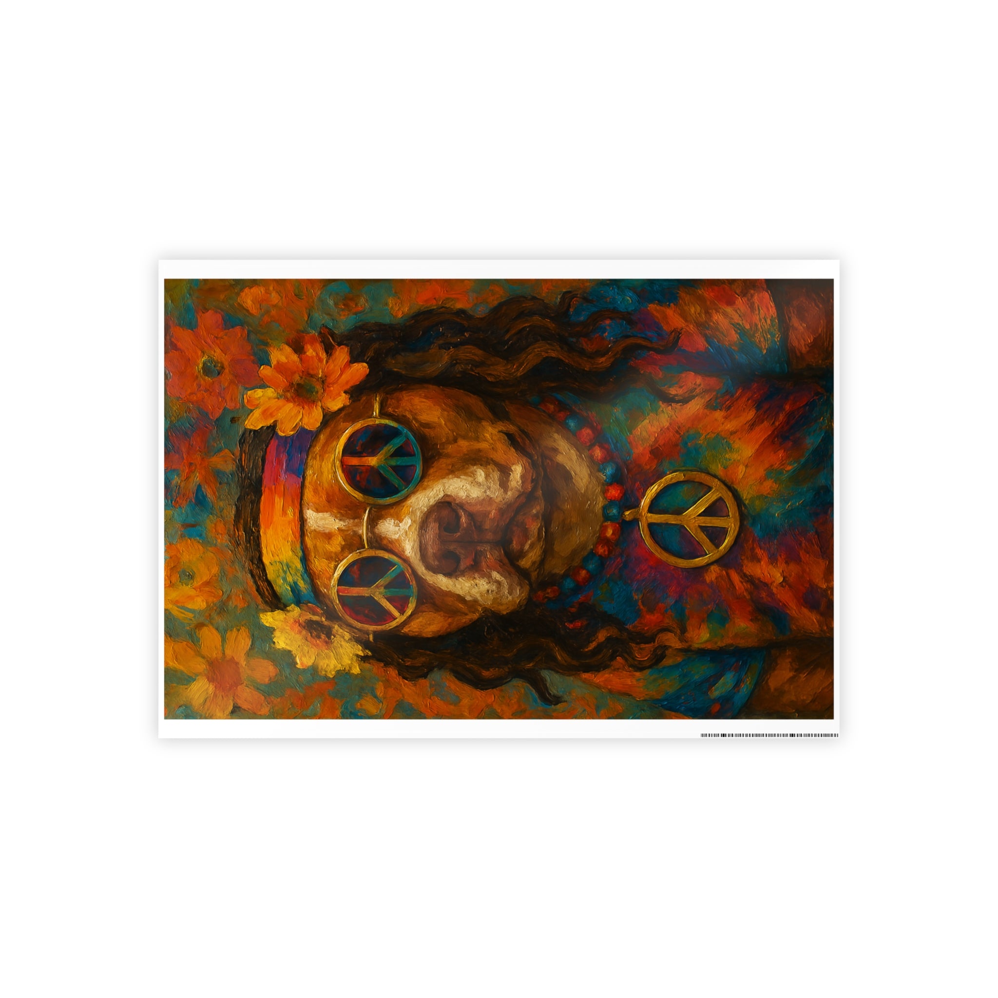 Colorful Peace Dog Poster Print
