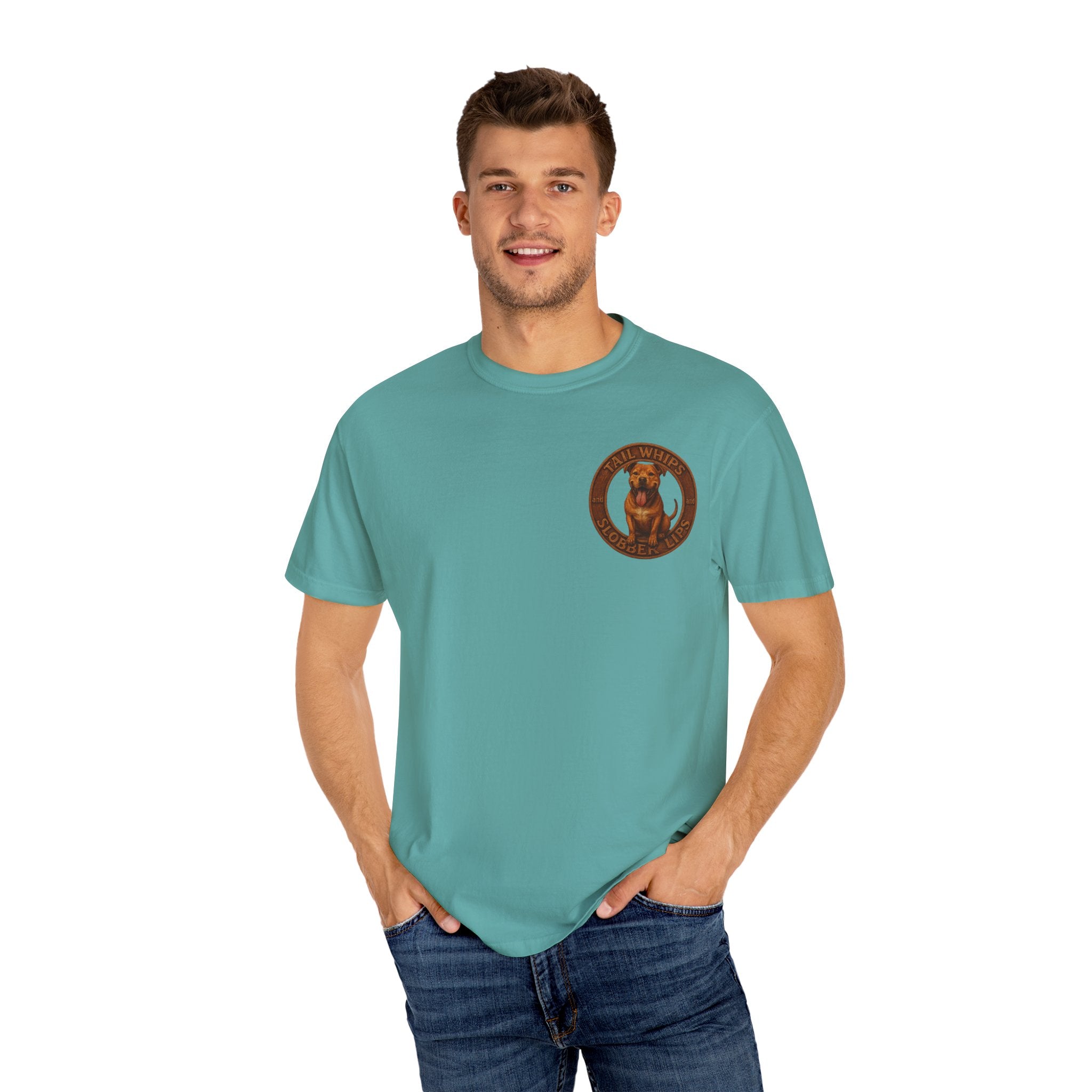Pit Bull Graphic T-Shirt — "Tail Whips and Slobber Lips" Dog Lover Tee