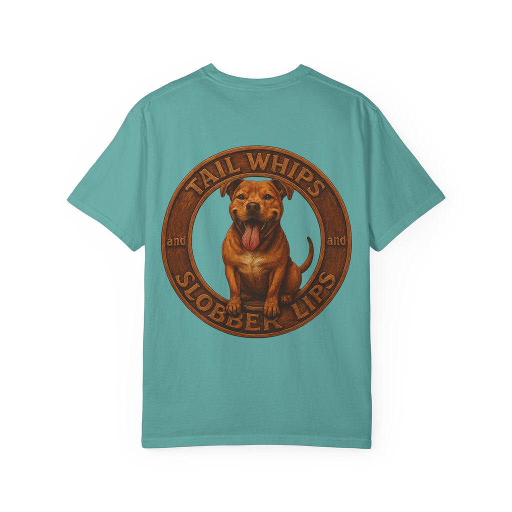 Pit Bull Graphic T-Shirt — "Tail Whips and Slobber Lips" Dog Lover Tee