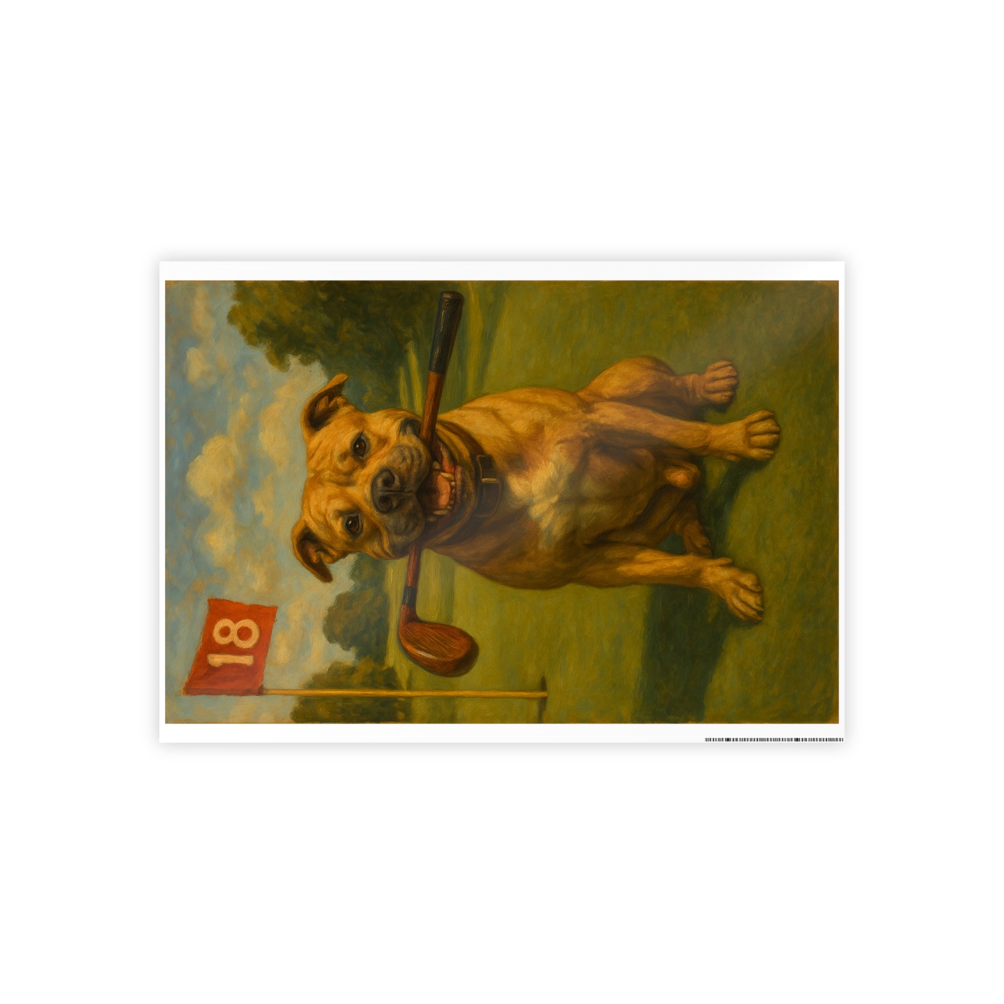 Dog Golf Art Poster - Gloss Finish