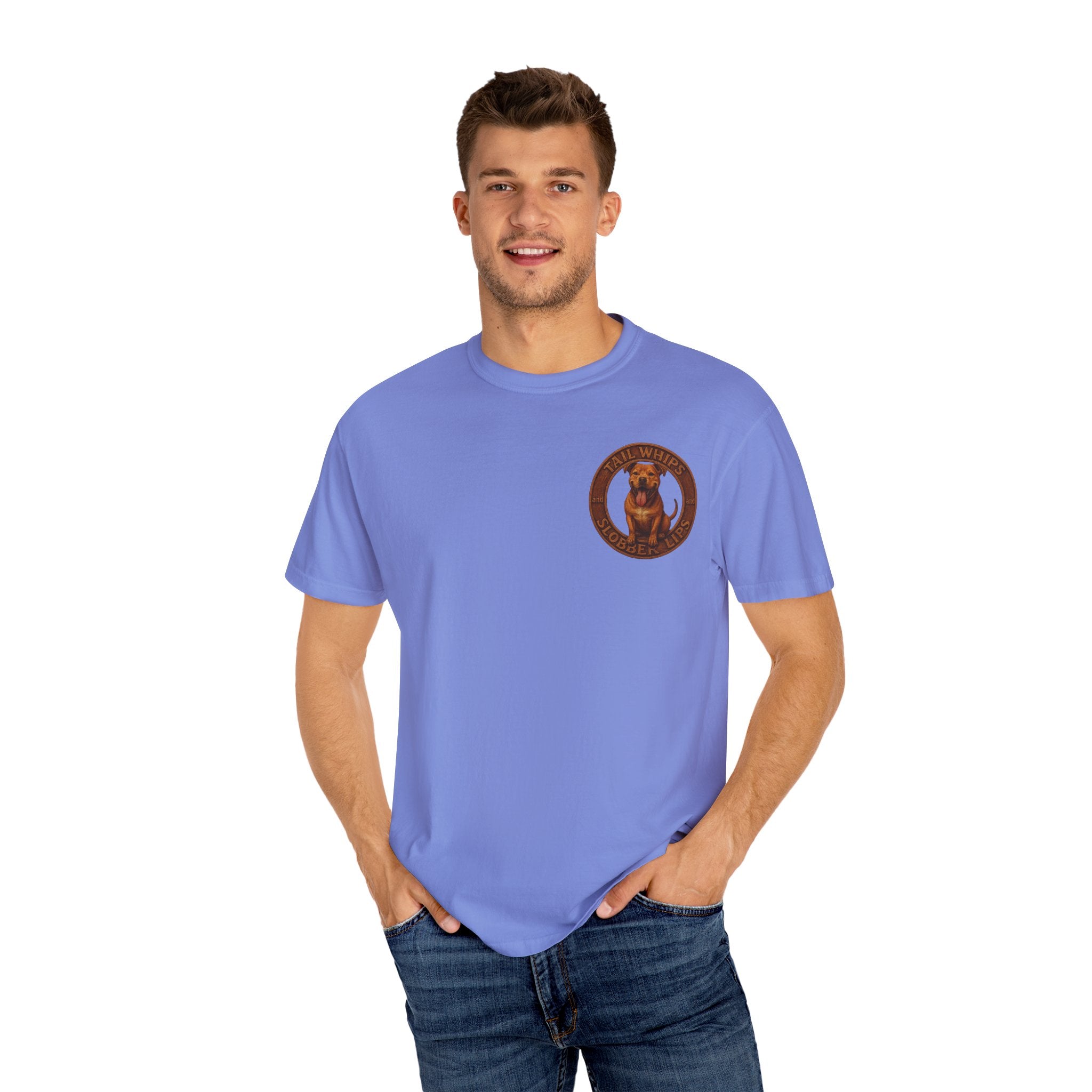 Pit Bull Graphic T-Shirt — "Tail Whips and Slobber Lips" Dog Lover Tee