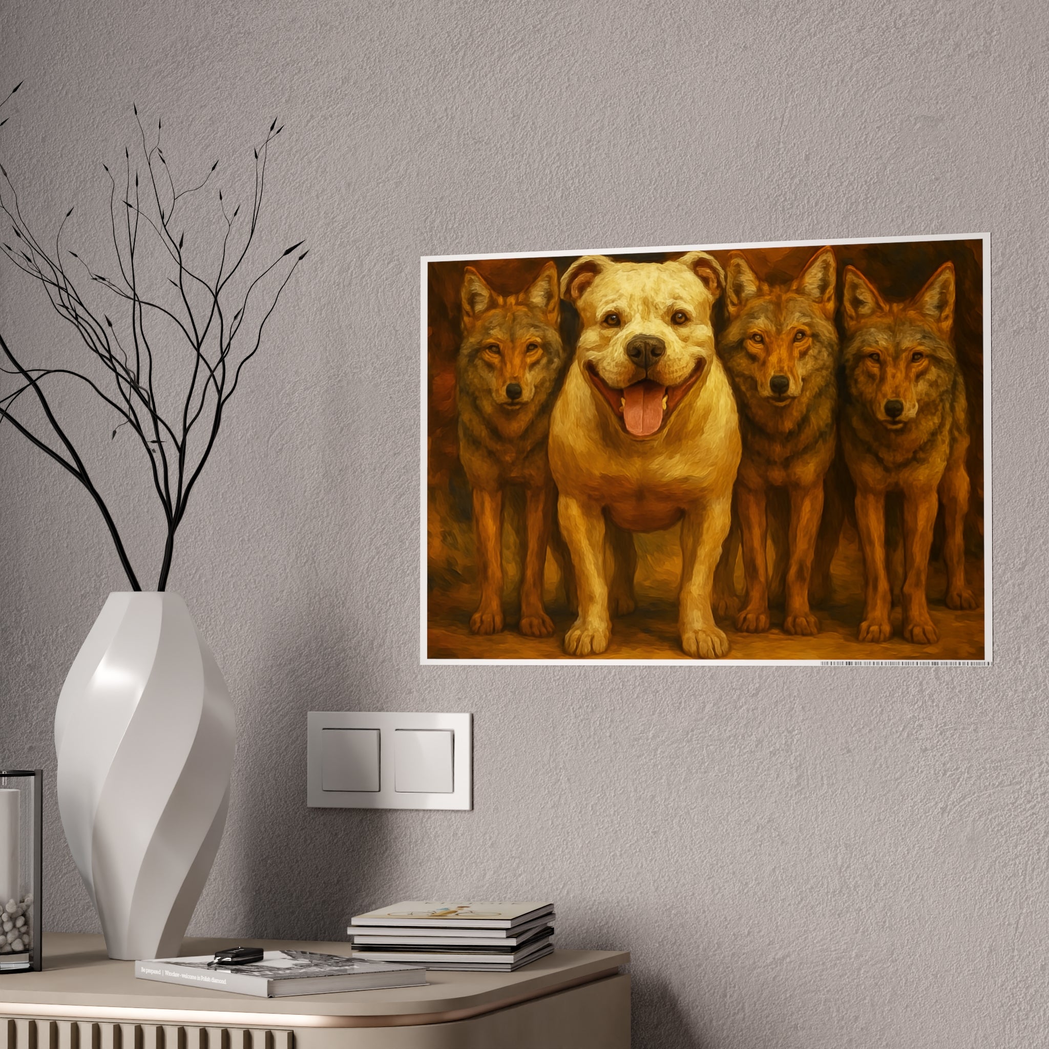 Wolves and Dog Art Print