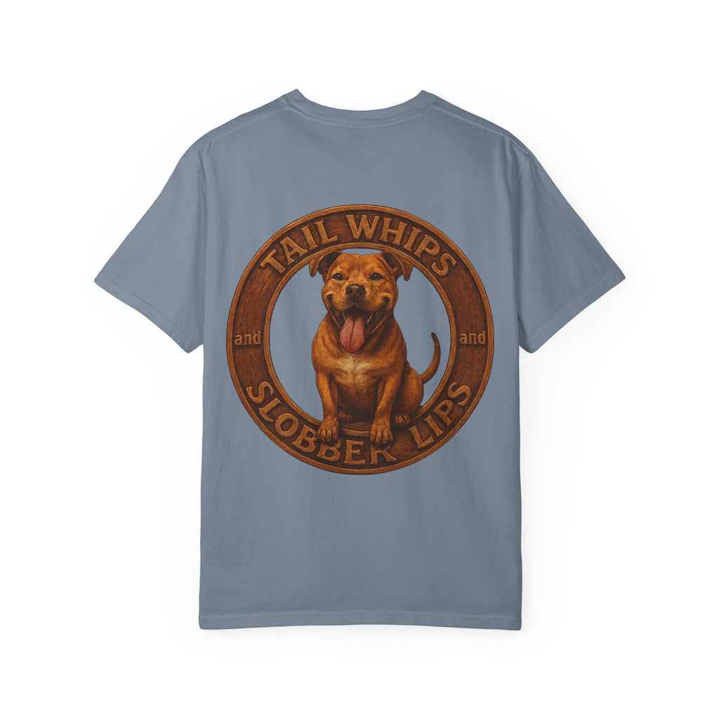 Pit Bull Graphic T-Shirt — "Tail Whips and Slobber Lips" Dog Lover Tee