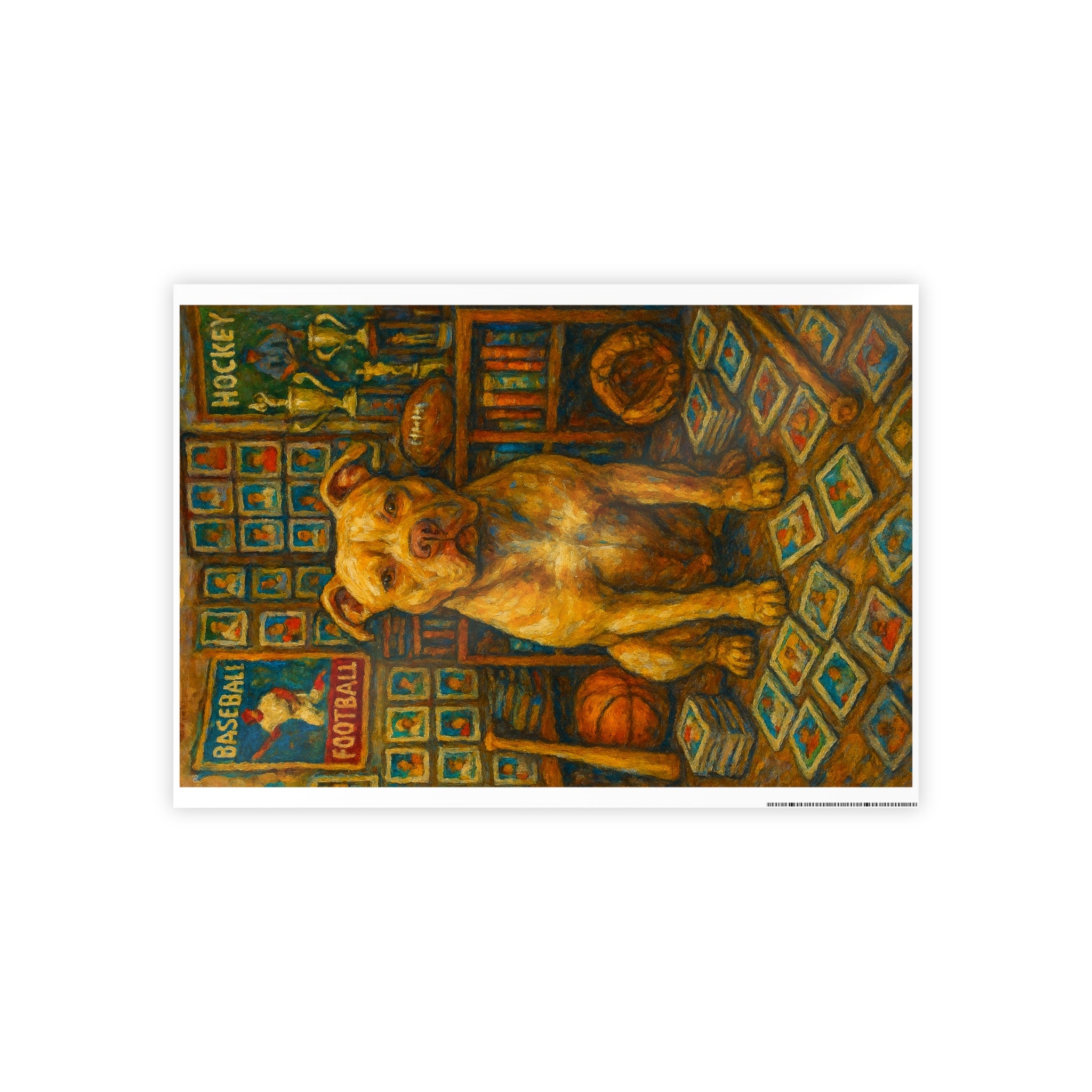 Dog-Themed Gloss Poster: Vintage Sports Decor for Animal Lovers