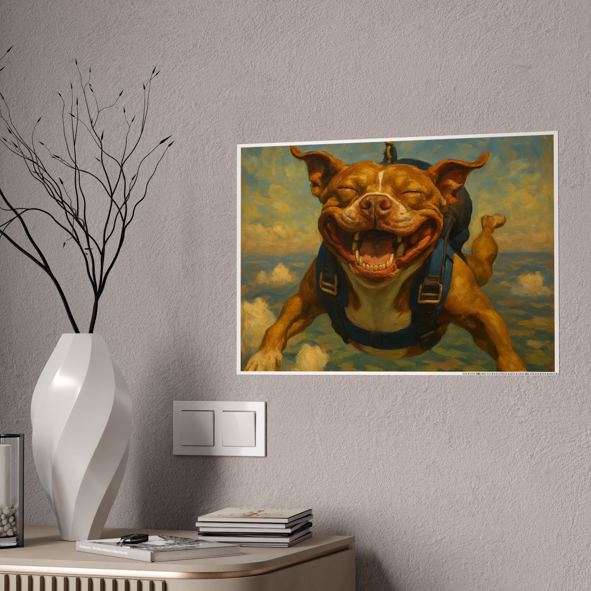 Joyful Dog Gloss Poster - Perfect for Pet Lovers and Home Decor
