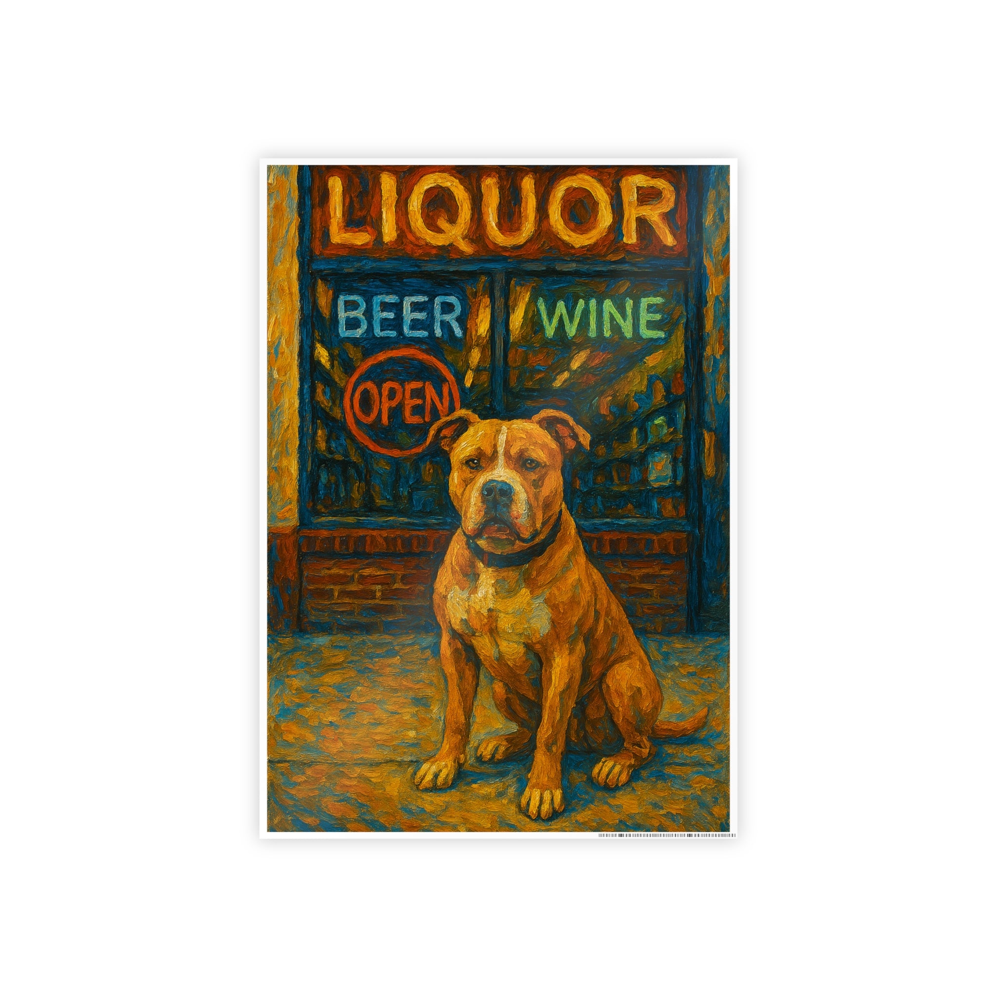 Vintage Dog Open Liquor Poster