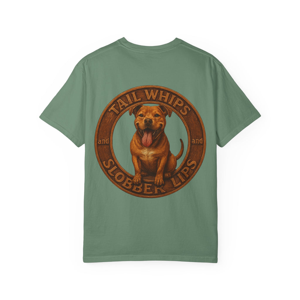 Pit Bull Graphic T-Shirt — "Tail Whips and Slobber Lips" Dog Lover Tee