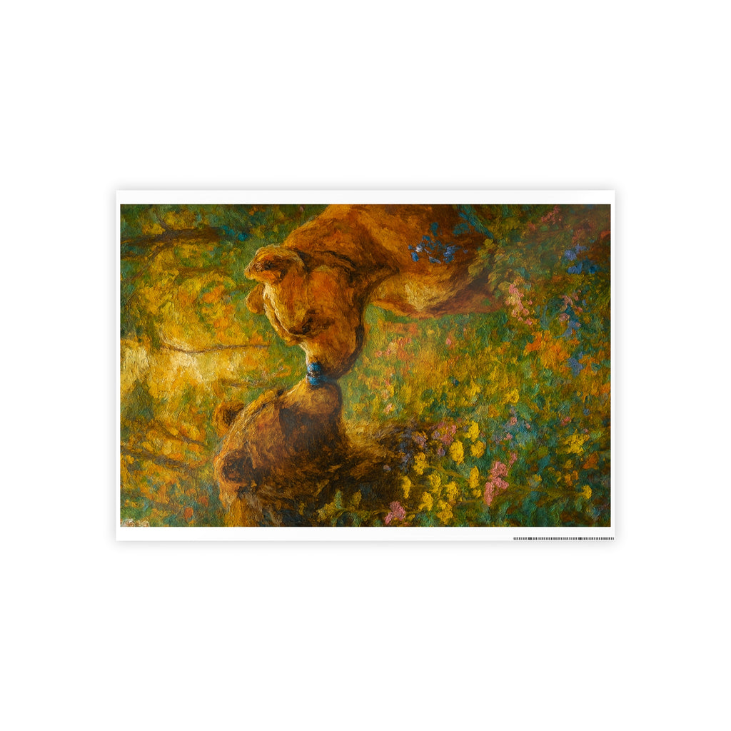 Nature-Inspired Gloss Posters - Bear Embrace Art for Home Decor