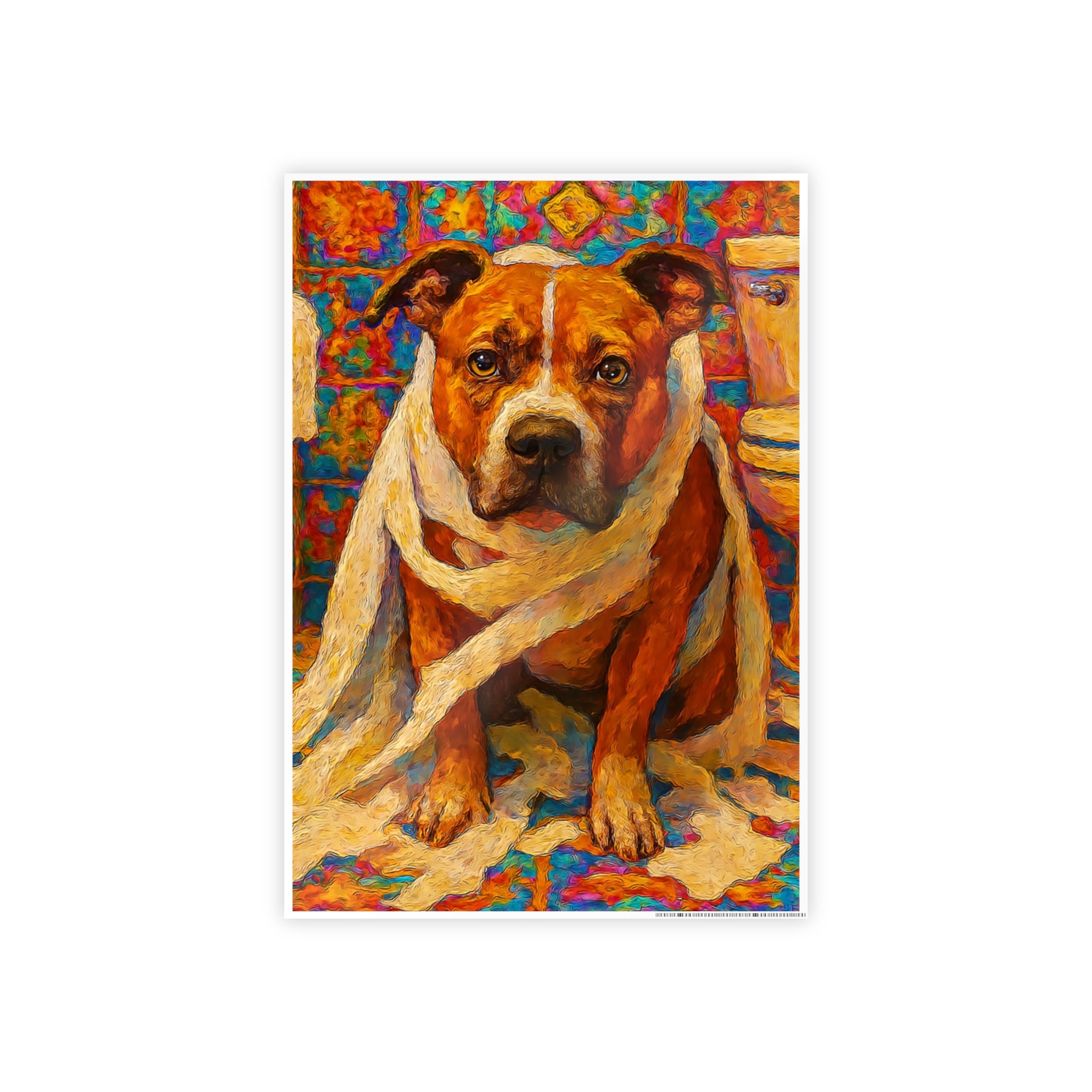 Vibrant Dog Art Poster - Colorful Animal Wall Decor