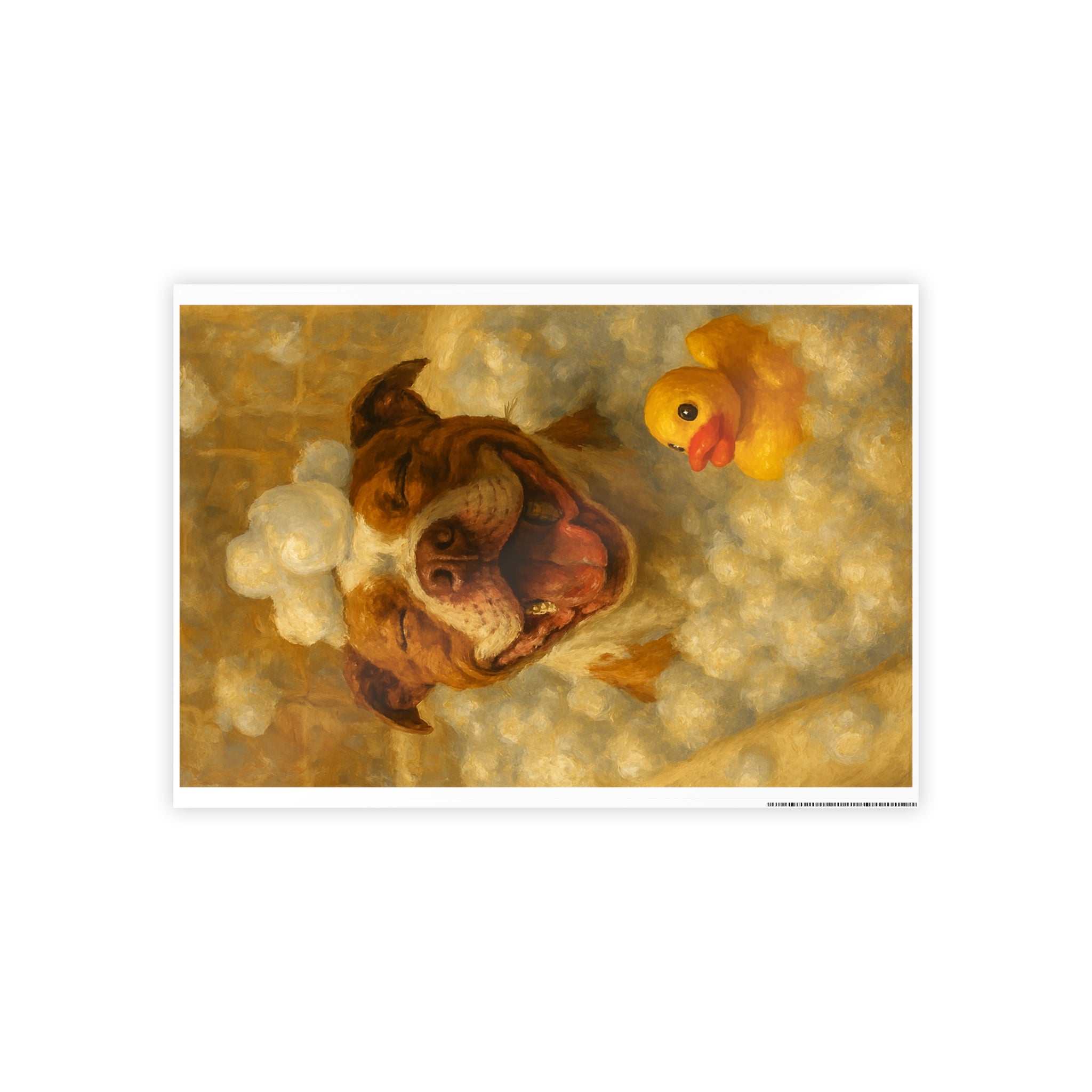 Playful Dog Bath Time Gloss Poster