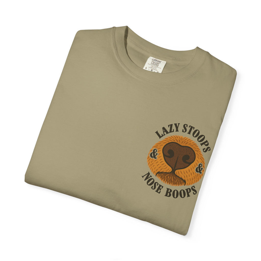 Dog Nose Boop T-Shirt — "Lazy Stoops & Nose Boops" Graphic Tee