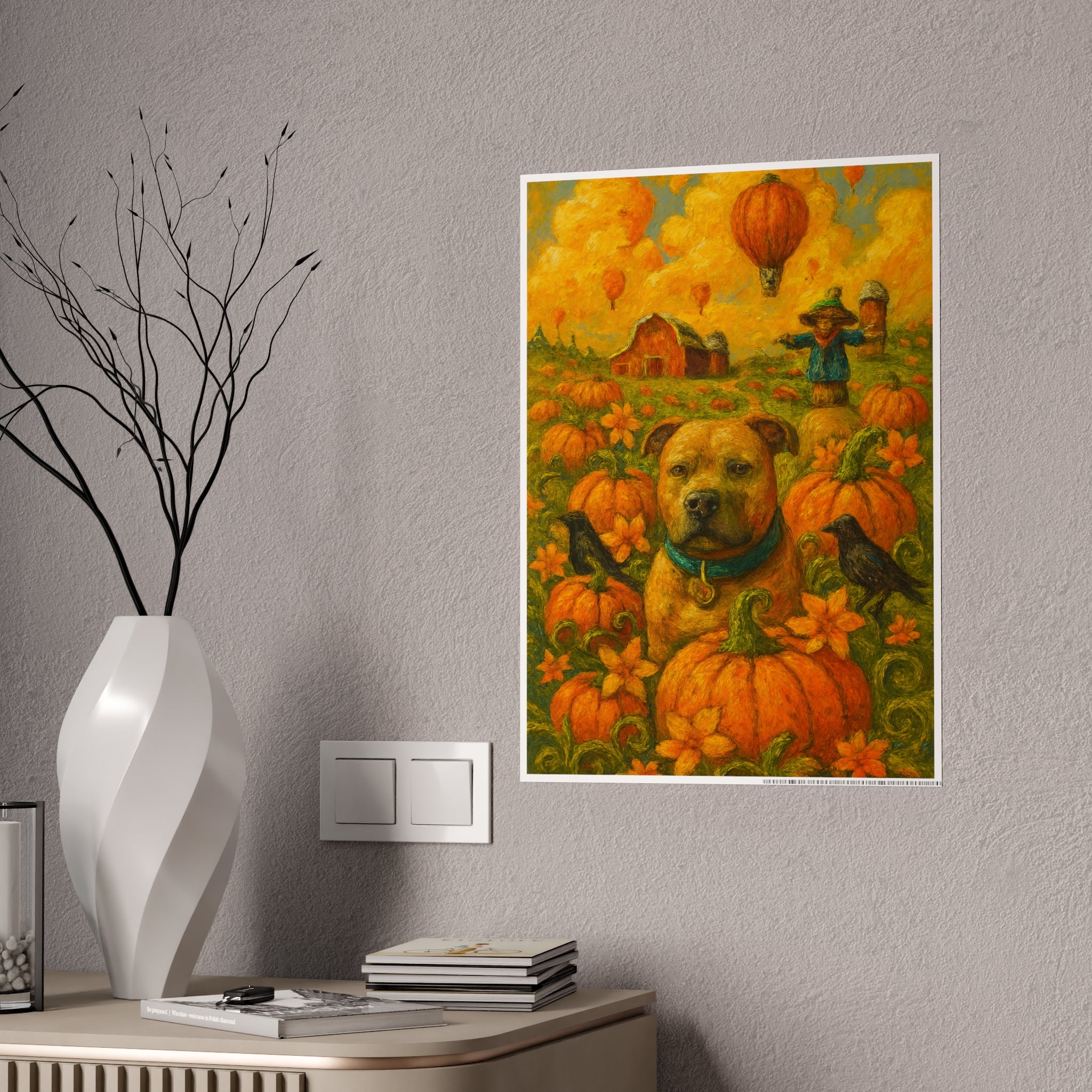 Fall Harvest Dog Art Poster