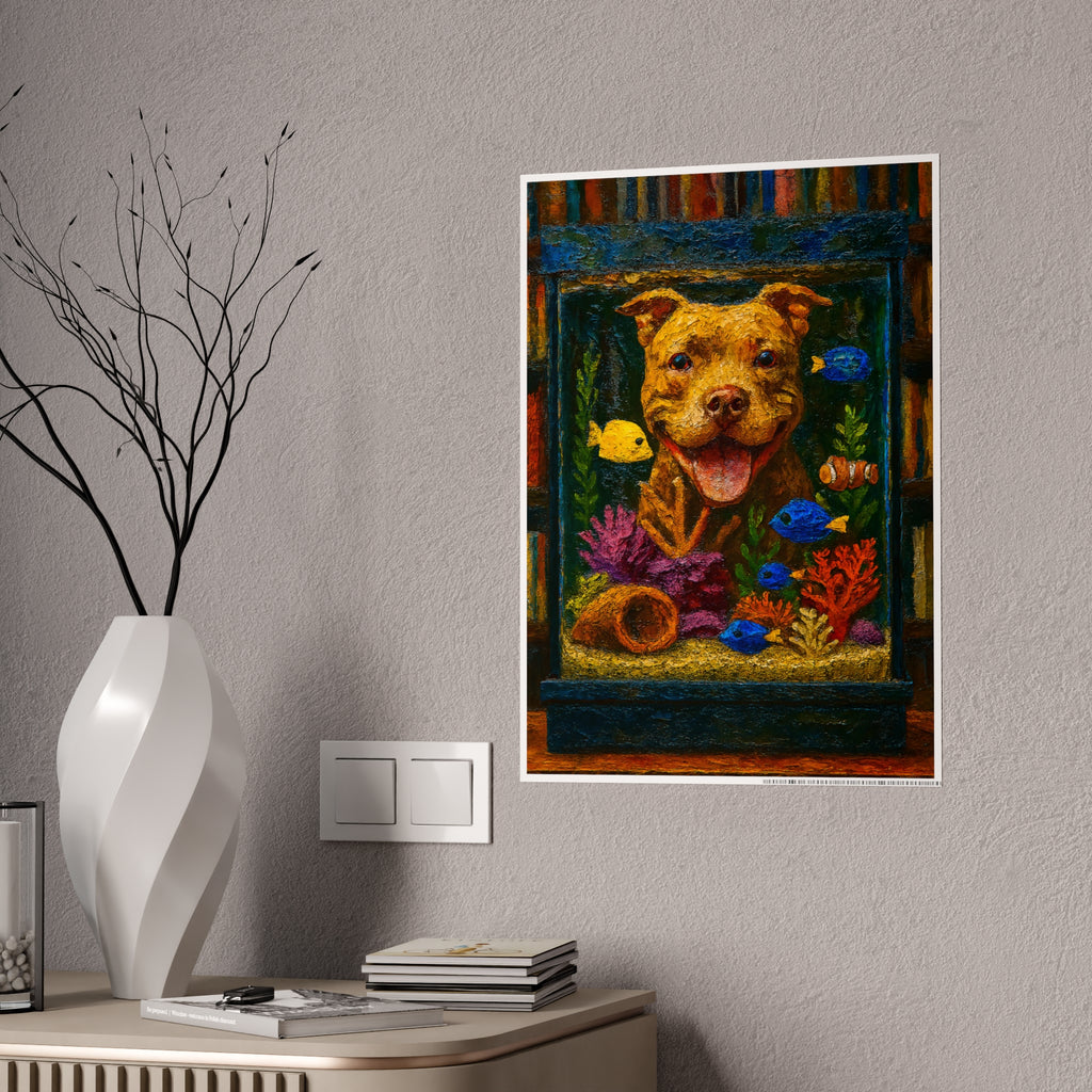Vibrant Dog Portrait Gloss Poster - Perfect for Pet Lovers and Home Decor