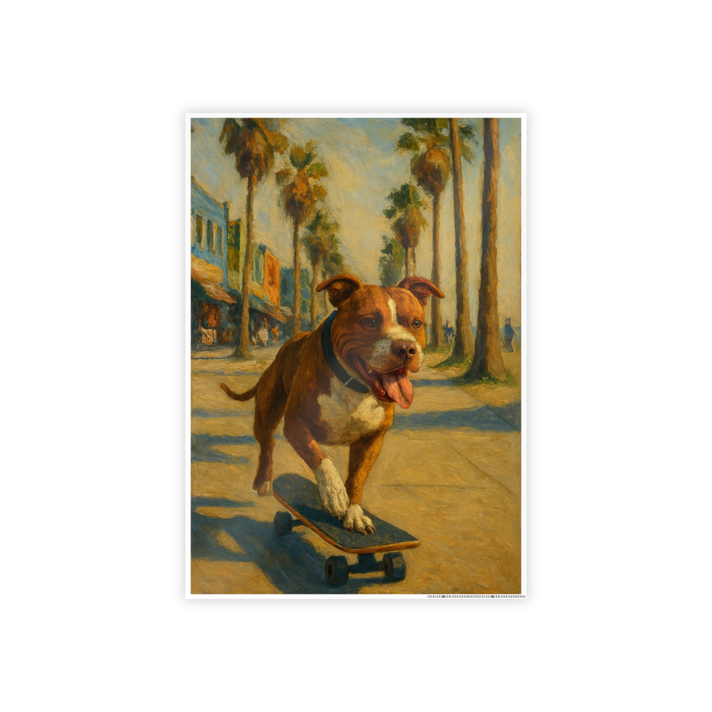 Skateboarding Dog Art Print