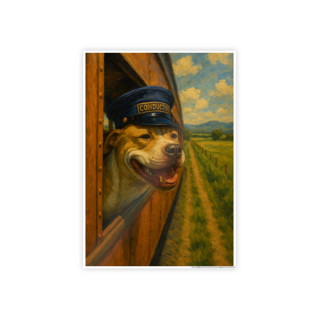 Whimsical Dog Conductor Poster