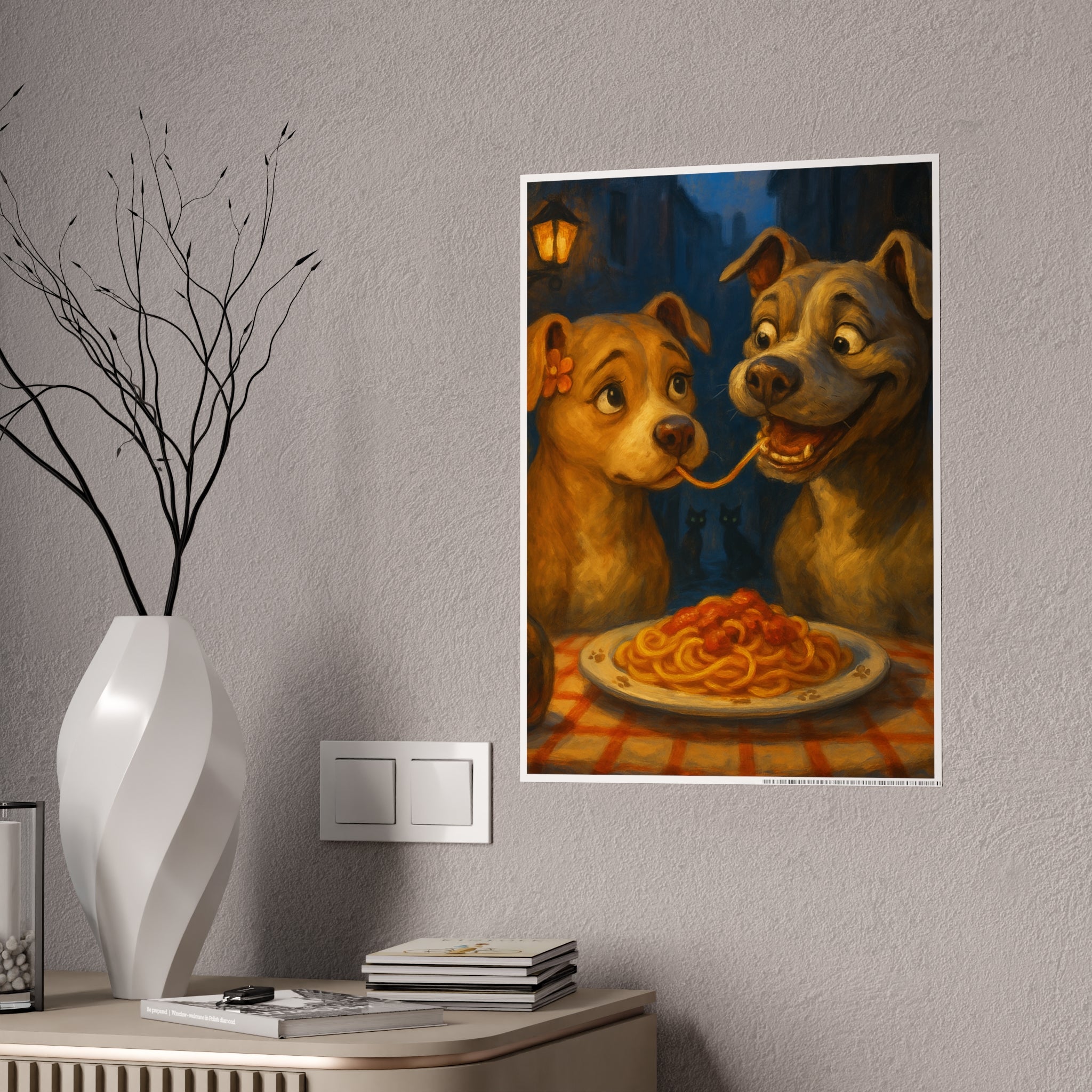 Charming Dog Lovers Gloss Poster - Romantic Pet Art Print