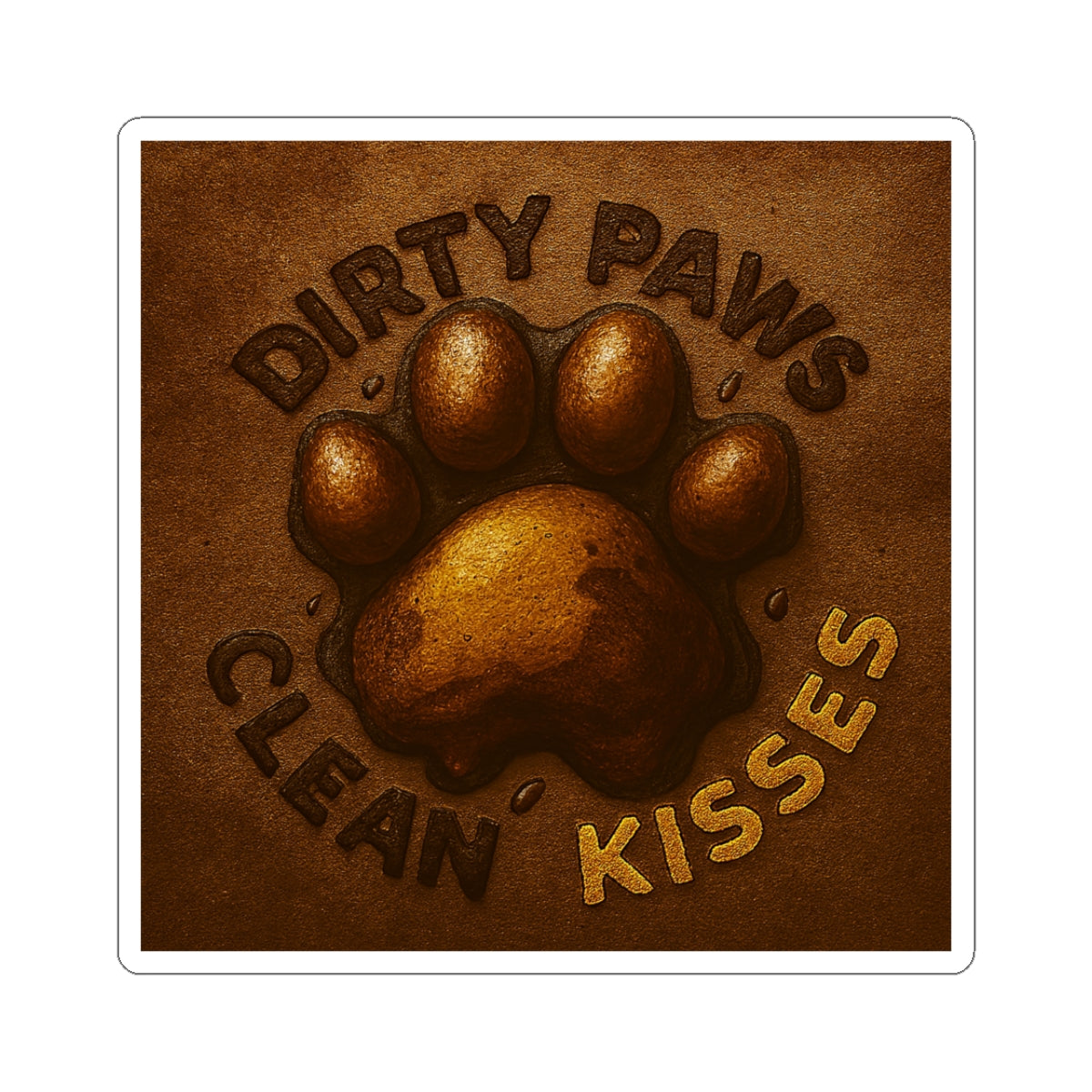 Dirty Paws Clean Kisses-Cut Stickers - Playful Pet-Themed Decals for Animal Lovers