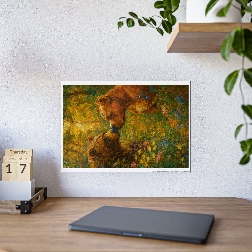 Nature-Inspired Gloss Posters - Bear Embrace Art for Home Decor