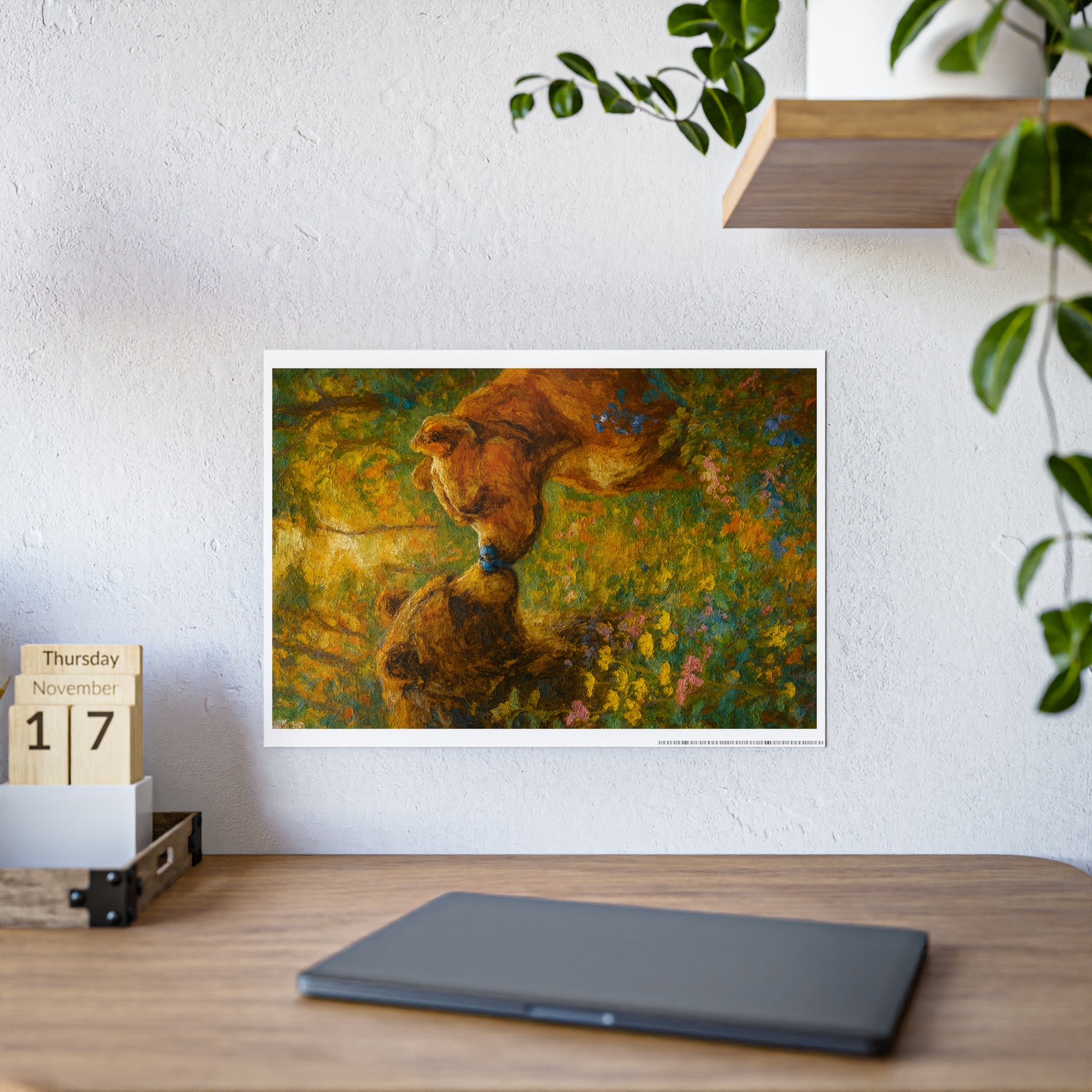Nature-Inspired Gloss Posters - Bear Embrace Art for Home Decor