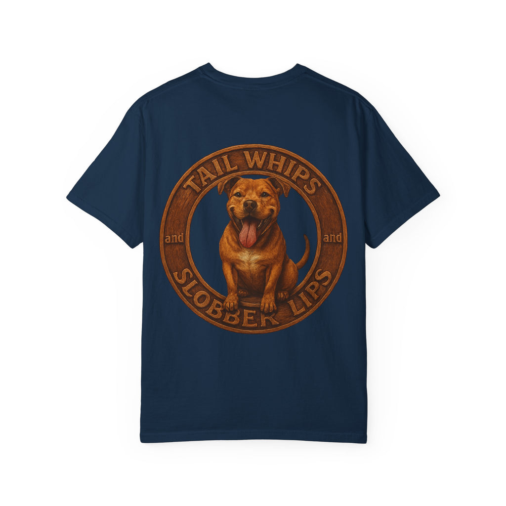 Pit Bull Graphic T-Shirt — "Tail Whips and Slobber Lips" Dog Lover Tee